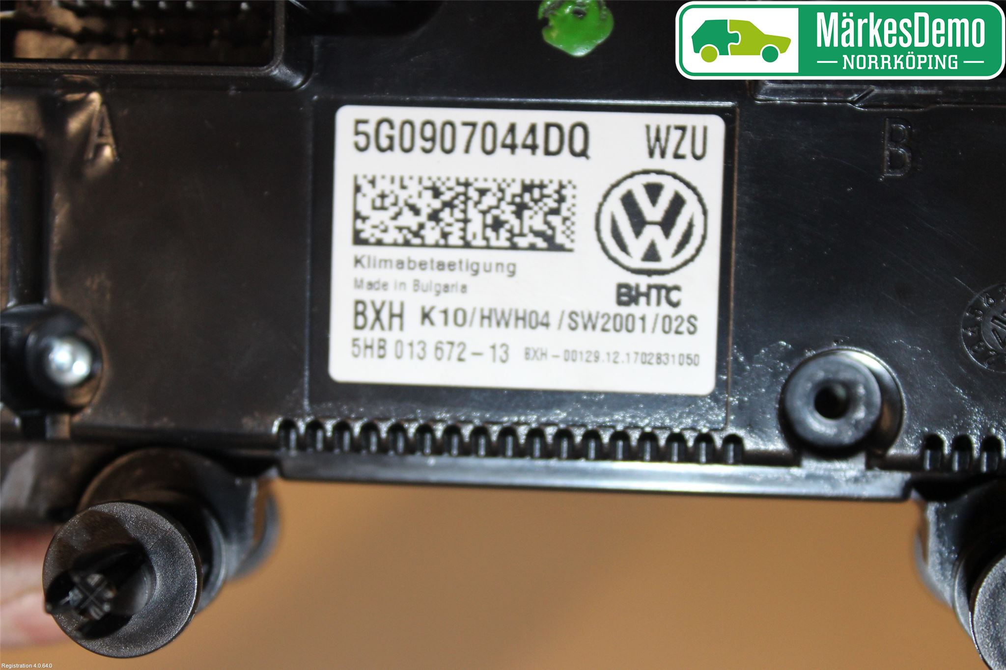 Volkswagen VW PASSAT 15-19 Varmeapparat Panel(Regulering)