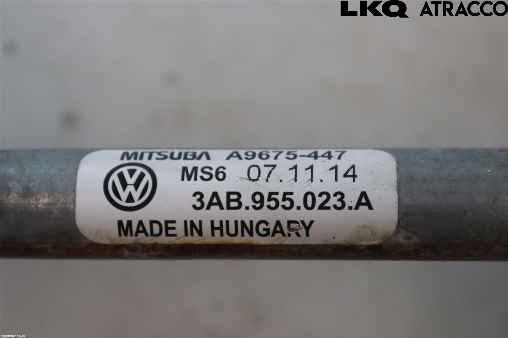 Volkswagen VW PASSAT 11-14 Viskeroverføring Frontrute