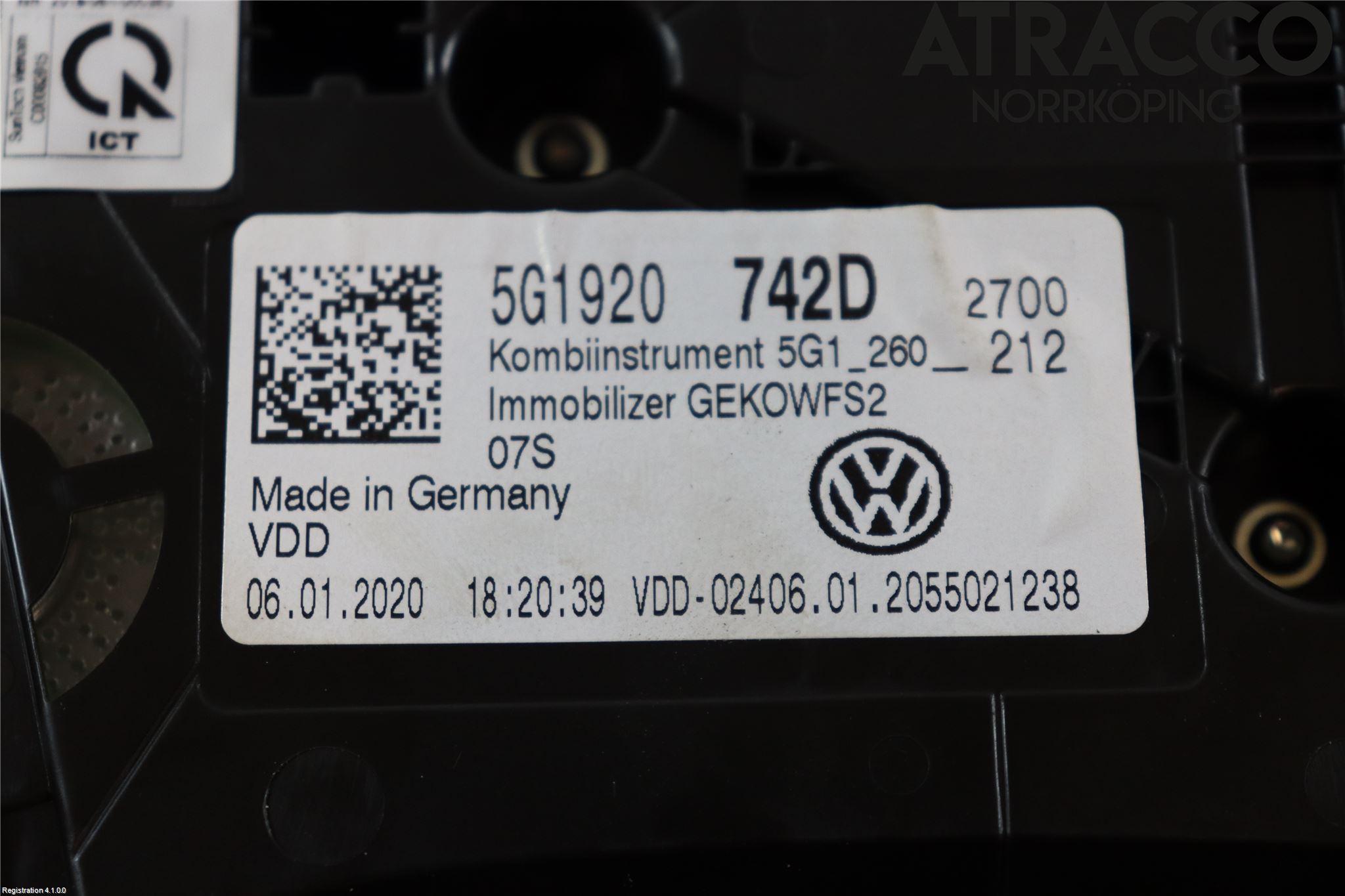 Volkswagen VW GOLF / E-GOLF VII 13-20 Instr Kombinert