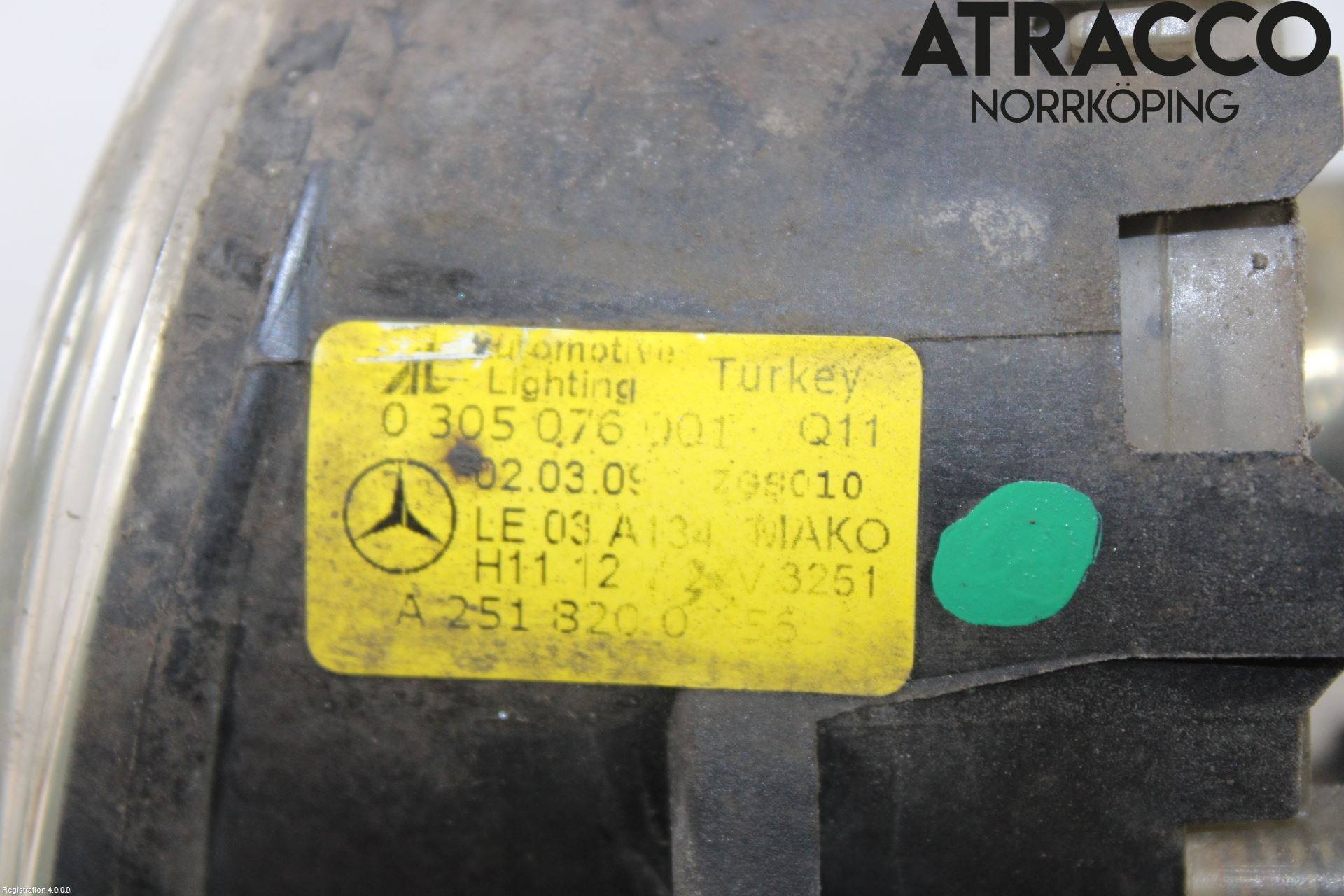 Mercedes-Benz MB B-KLASS (W245) 05-12 Frontlykt-Kurve-Tåkelys