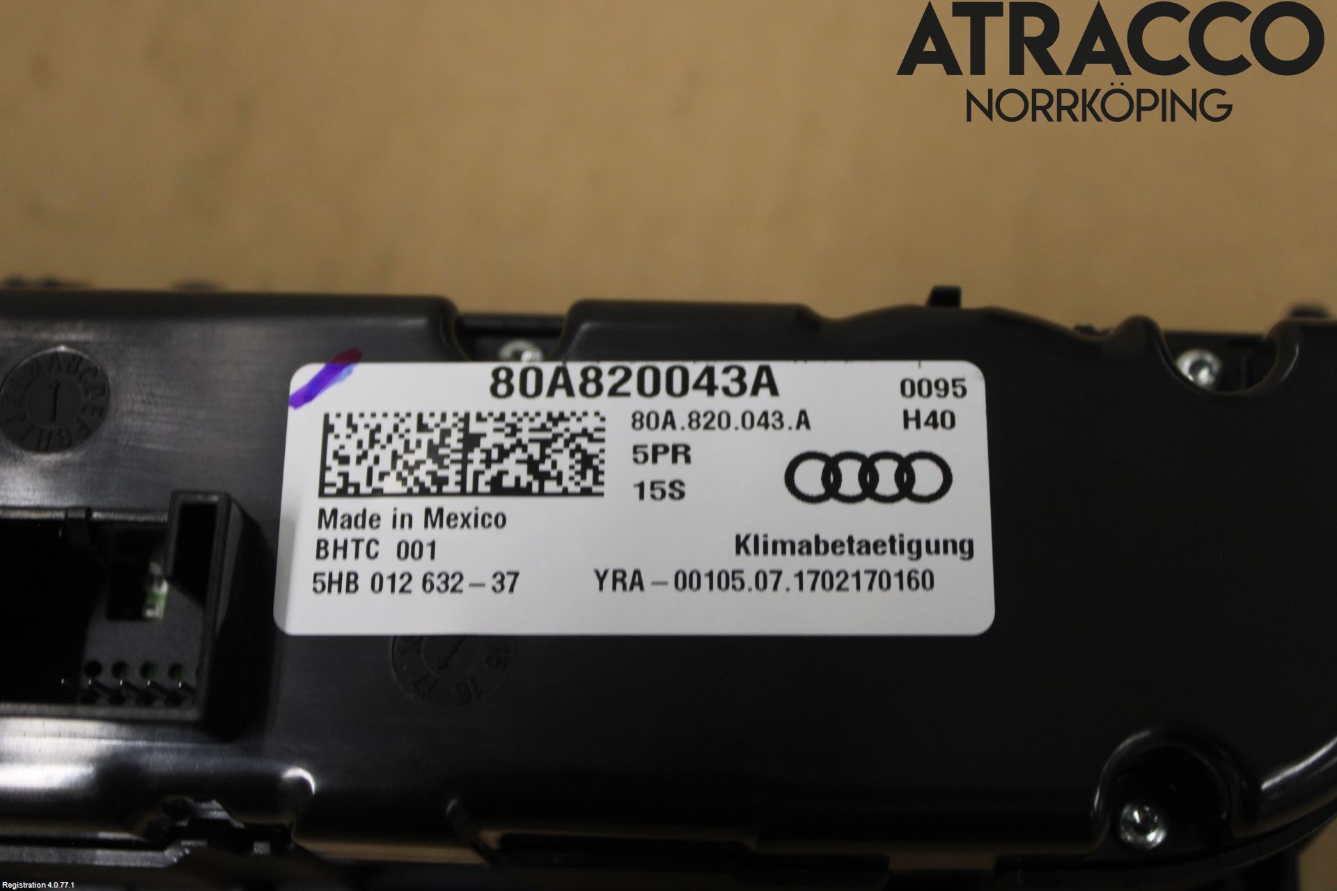 Audi Q5/SQ5 17- Varmeapparat Panel(Regulering)