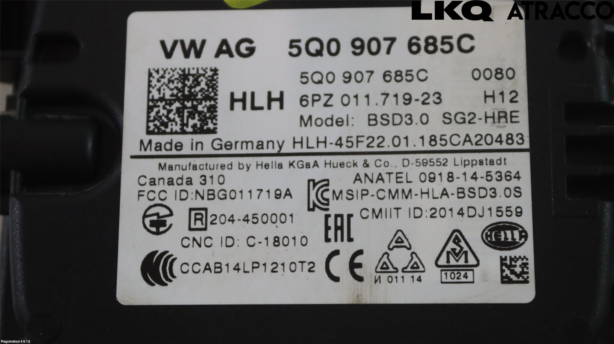 Skoda OCTAVIA (5E) 13-20 Sensor Kollisjonsbeskyttelse