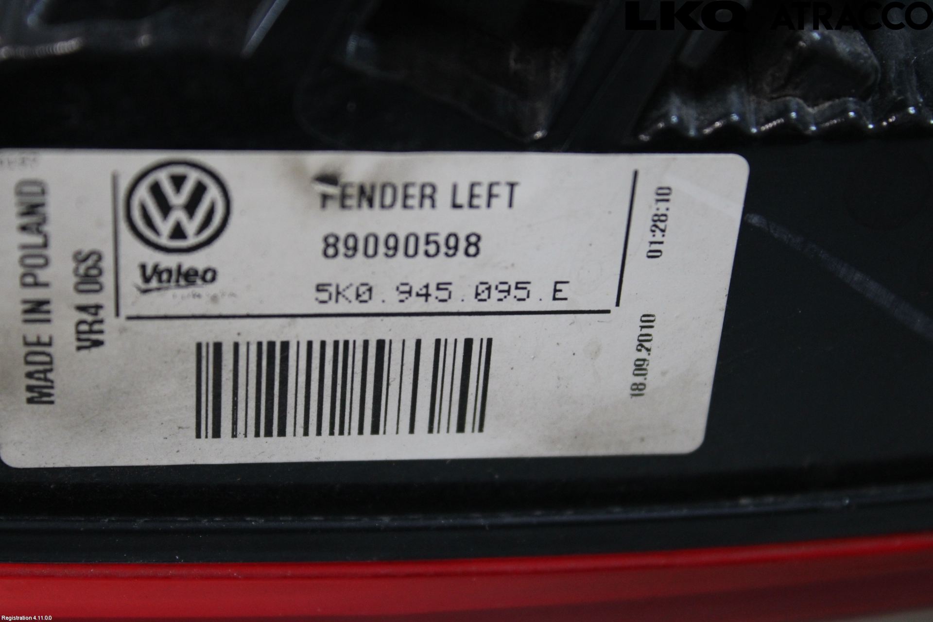 Volkswagen VW GOLF VI 09-13 Baklykt Venstre