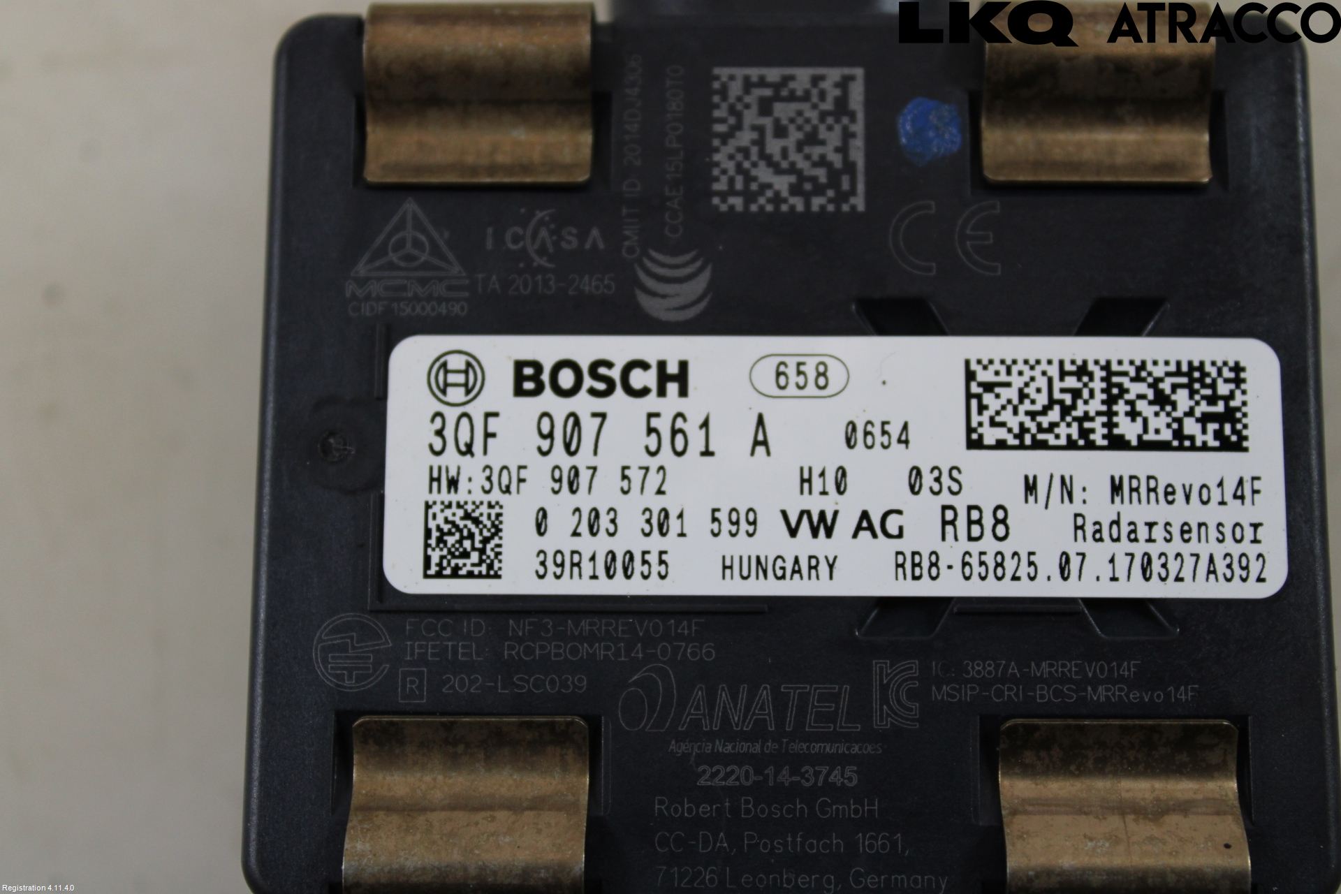 Volkswagen VW GOLF / E-GOLF VII 13-20 Sensor Kollisjonsbeskyttelse