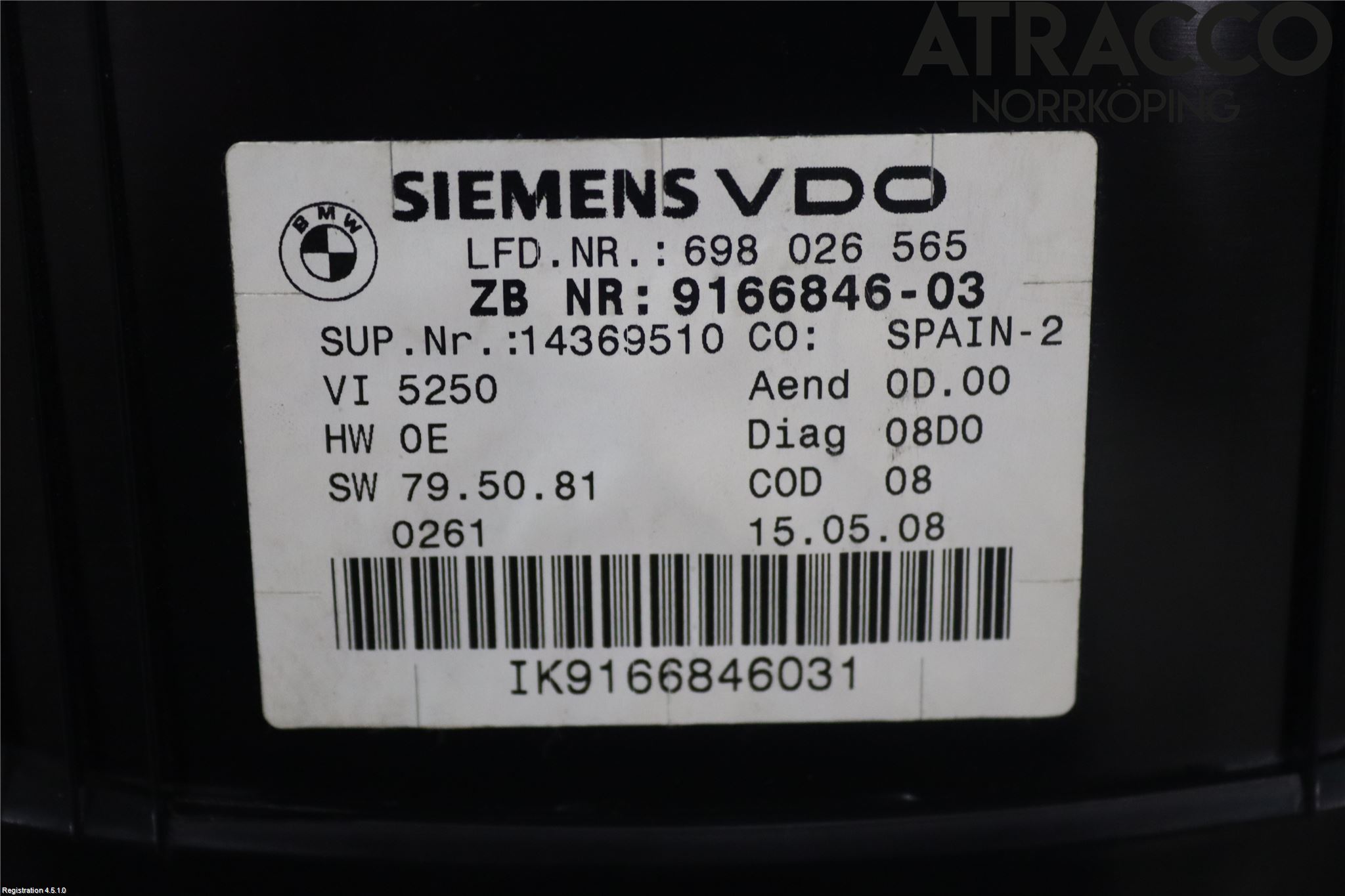 BMW 3 E90/91 SED/TOU 05-12 Instr Kombinert