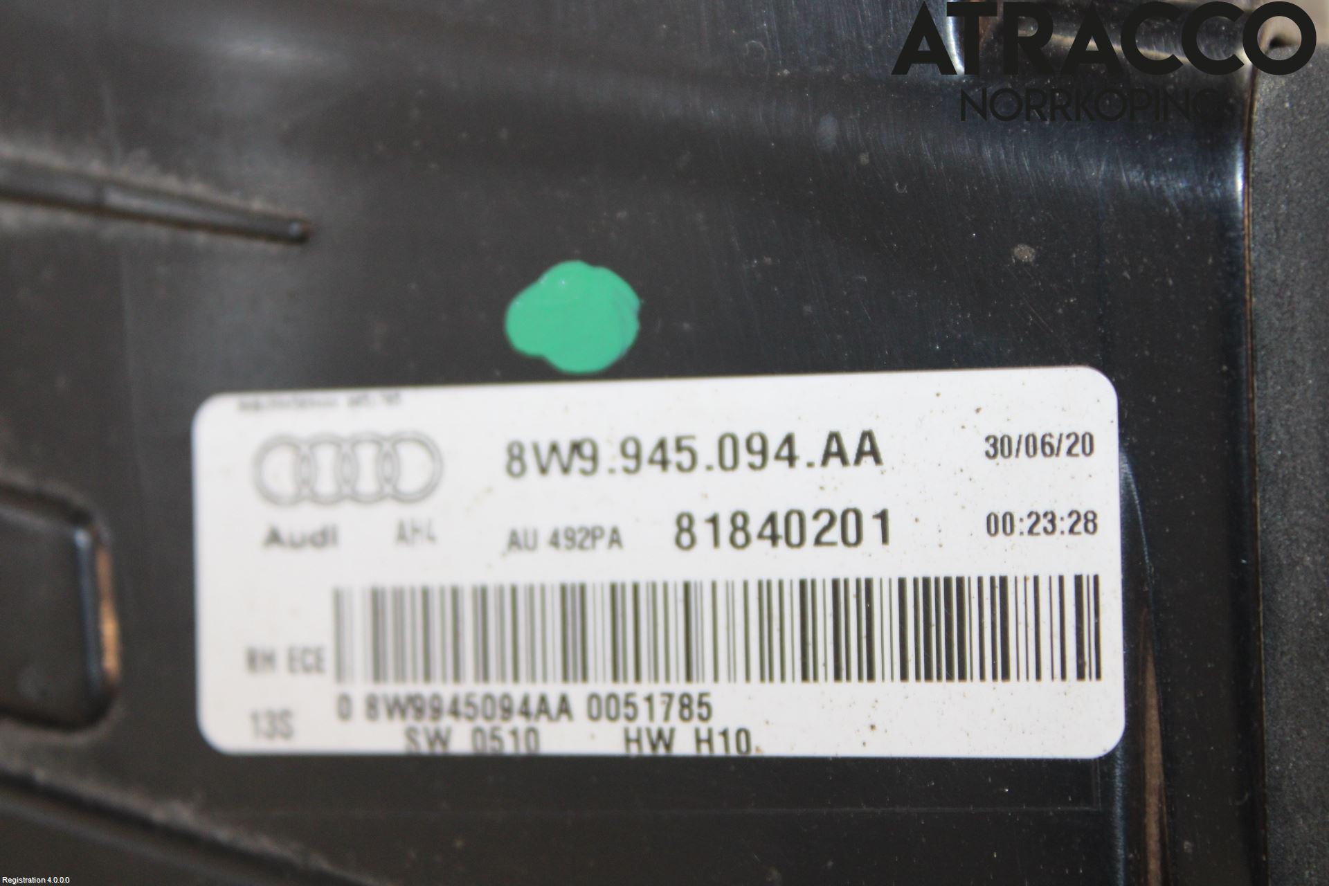Audi A4/S4 B9 20- Baklykt Høyre  På Luke(Indre)