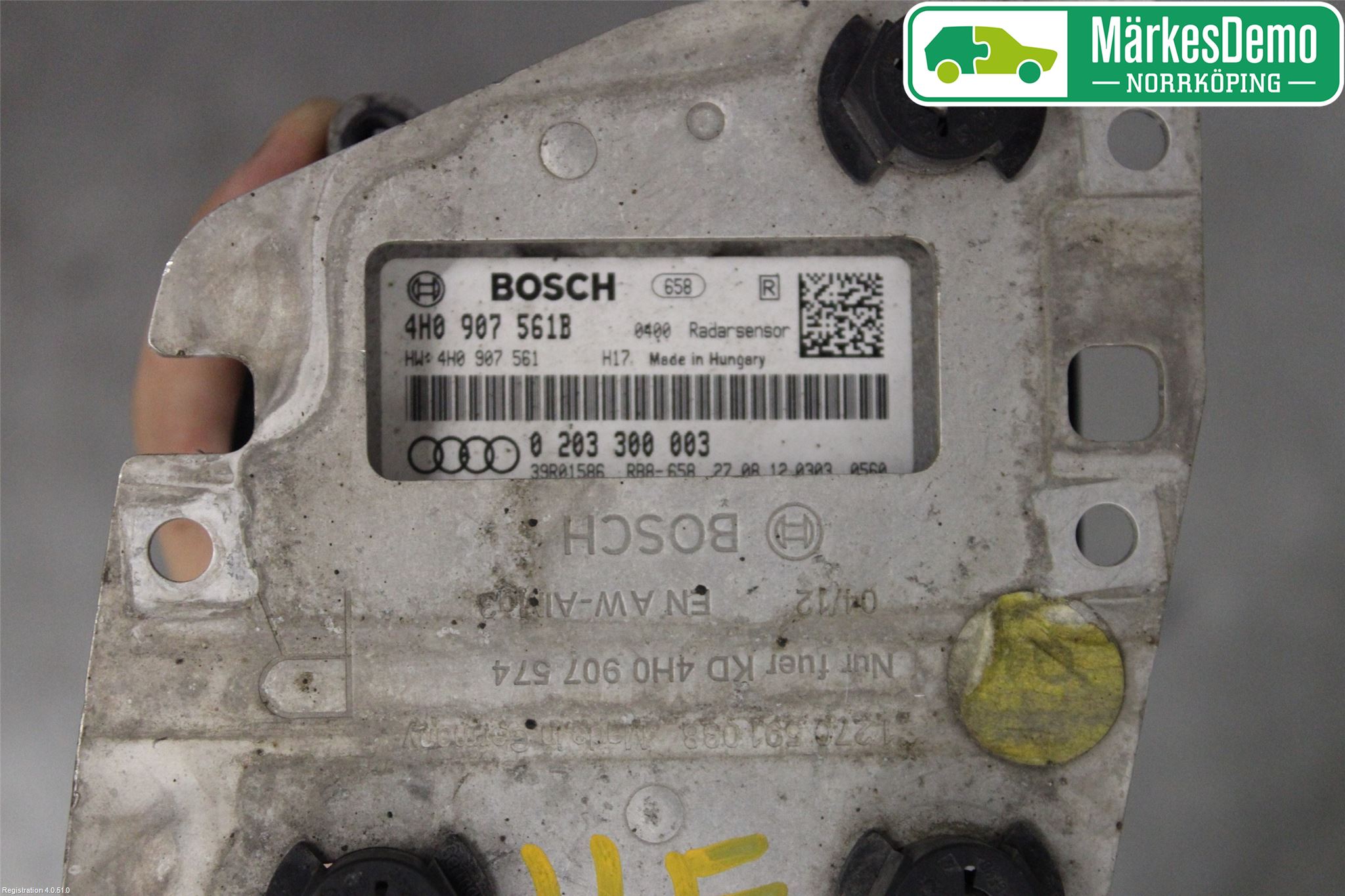 Audi A8/S8 4H 10-17 Sensor Kollisjonsbeskyttelse