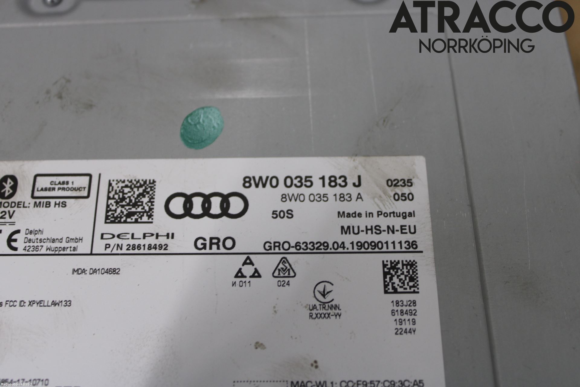 Audi A4/S4 B9 20- Stereo Radio Med Cd