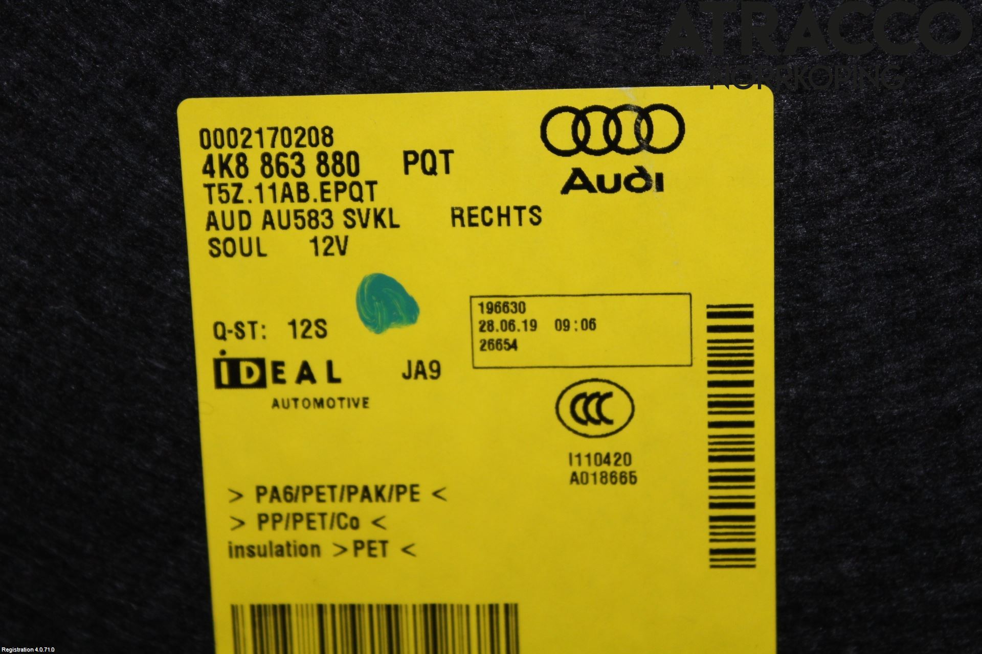 Audi A7 Sportback 4K 18- Innr Sidetrekk-Deksel