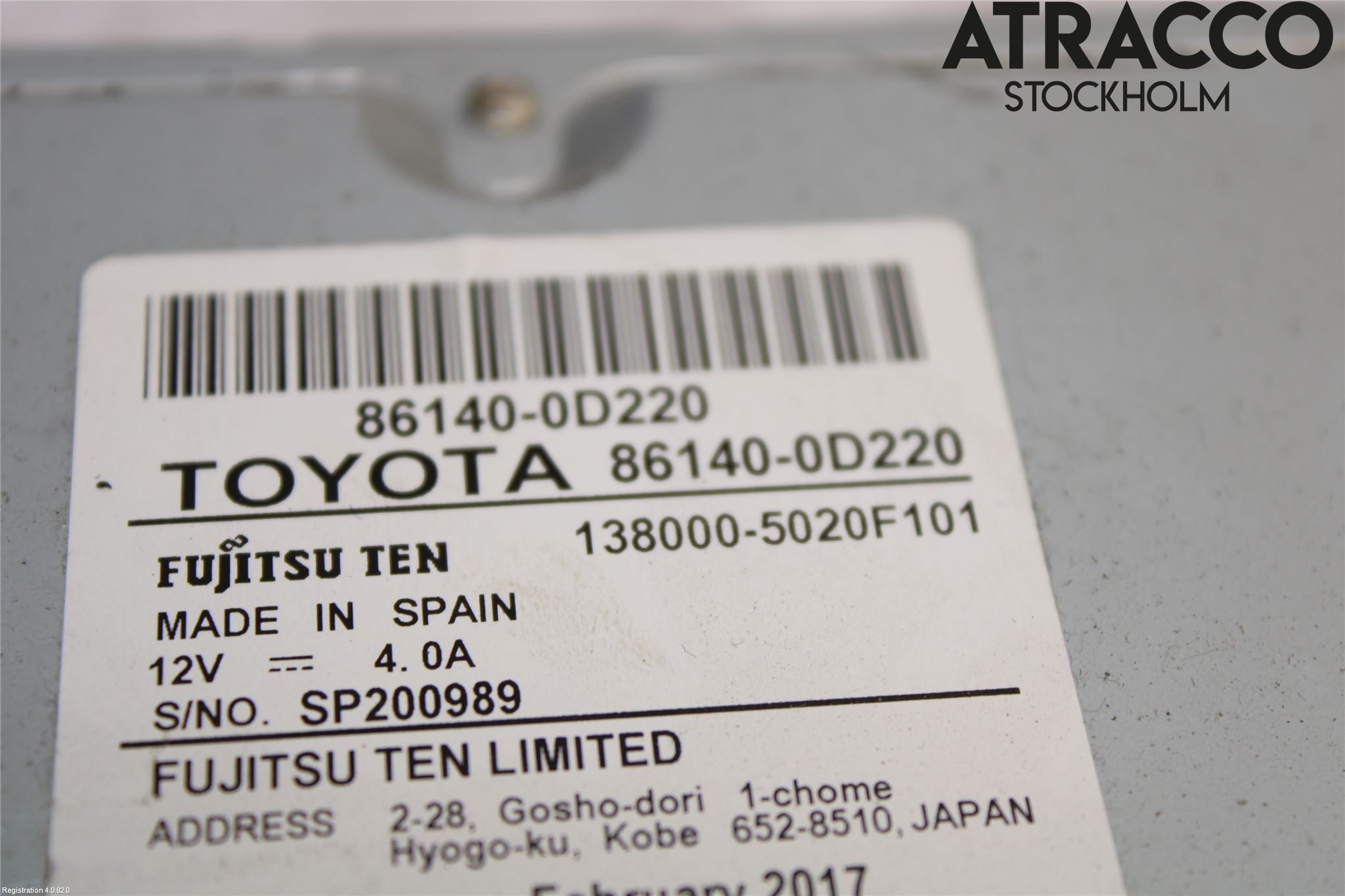 Toyota YARIS XP130 15-20 Stereo Radio Med Cd