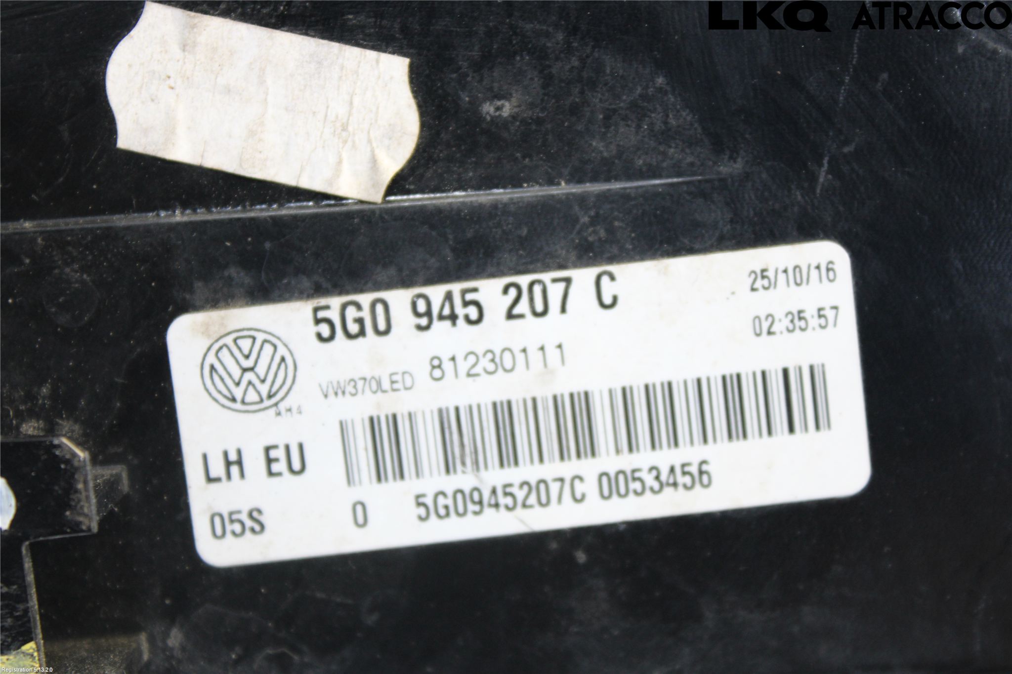 Volkswagen VW GOLF / E-GOLF VII 13-20 Baklykt Venstre