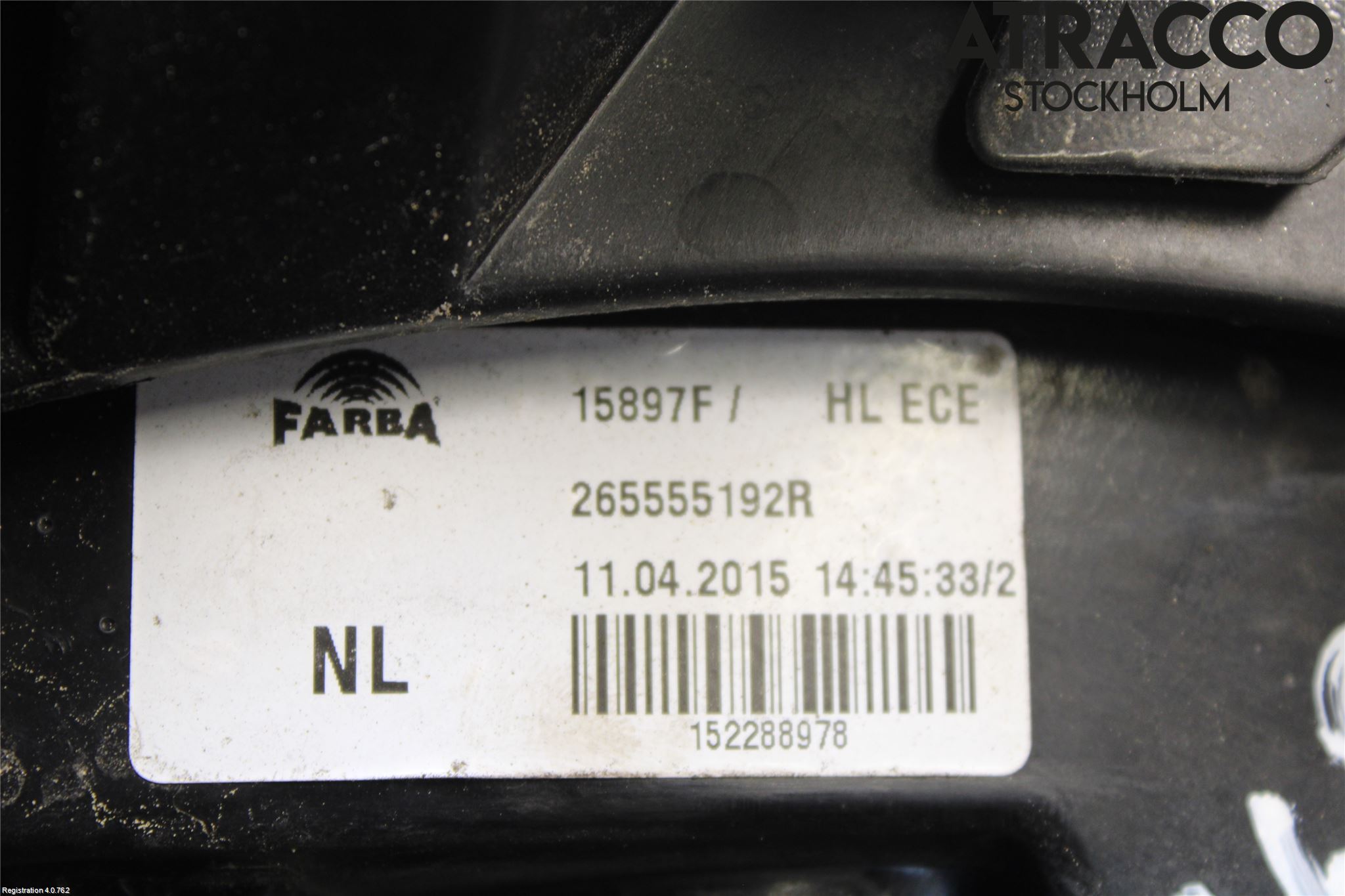 Smart FORTWO III 15-24 Baklykt Venstre