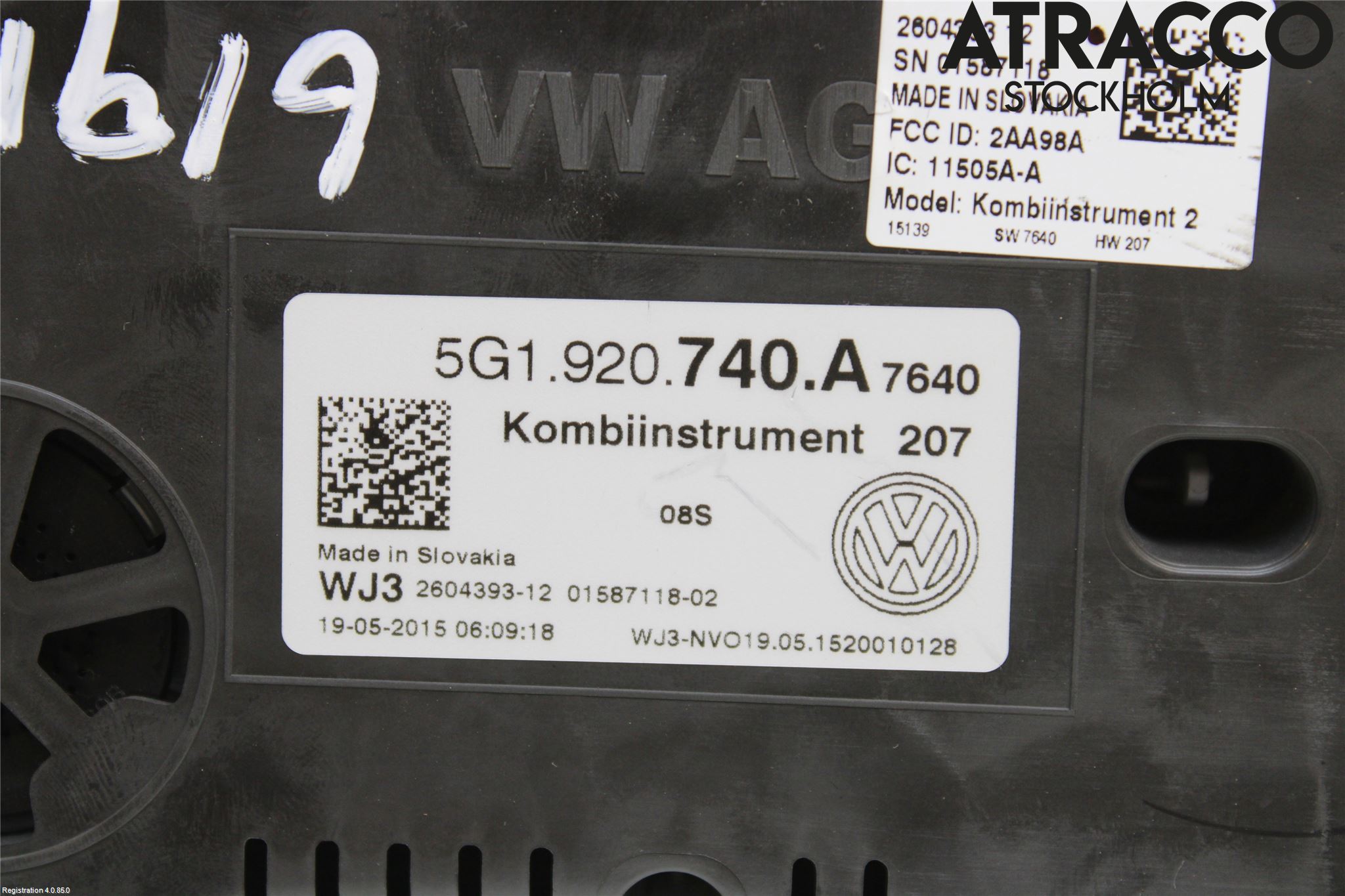 Volkswagen VW GOLF / E-GOLF VII 13-20 Instr Kombinert