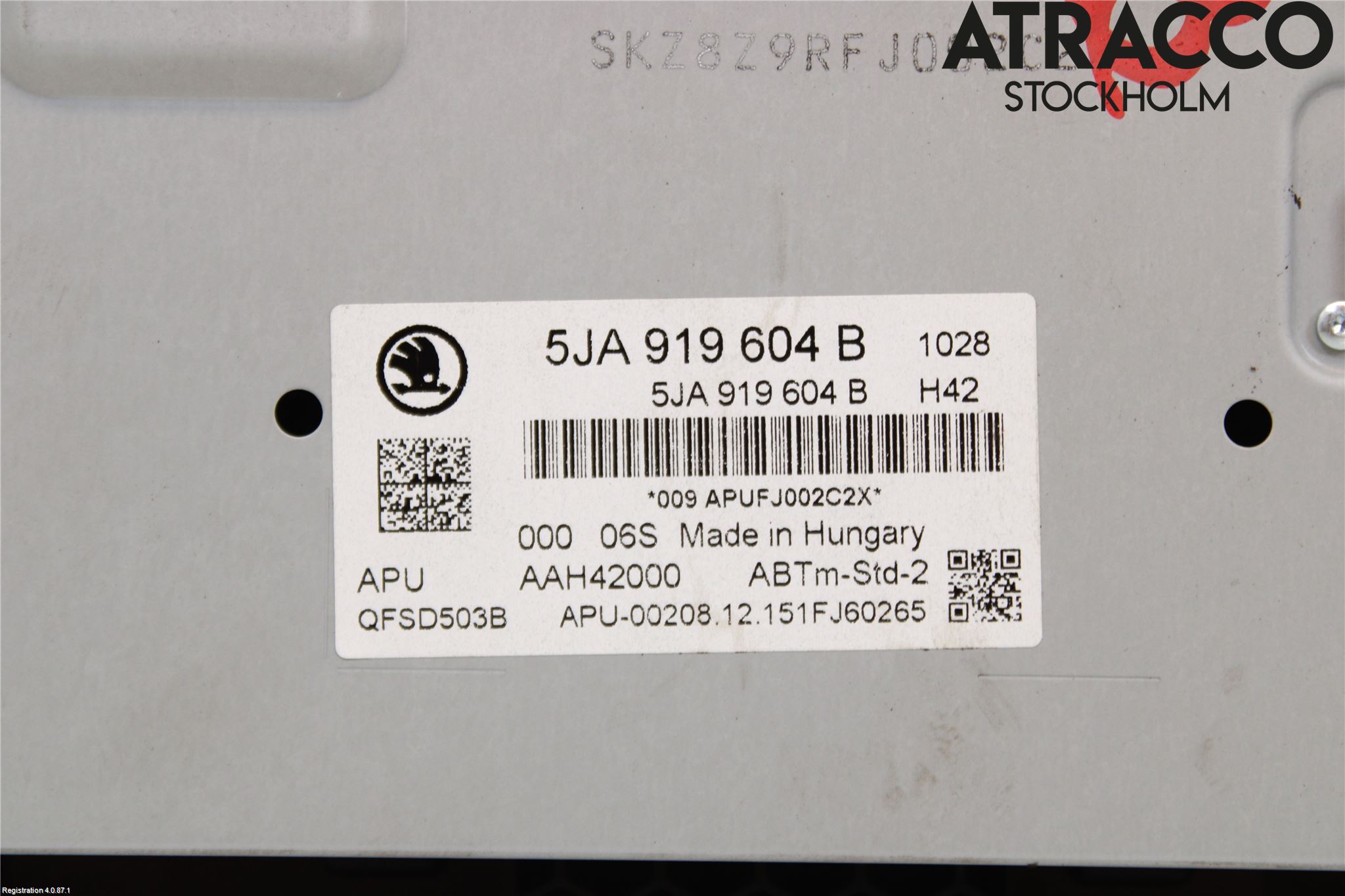 Skoda RAPID Stereo Radio Med Cd