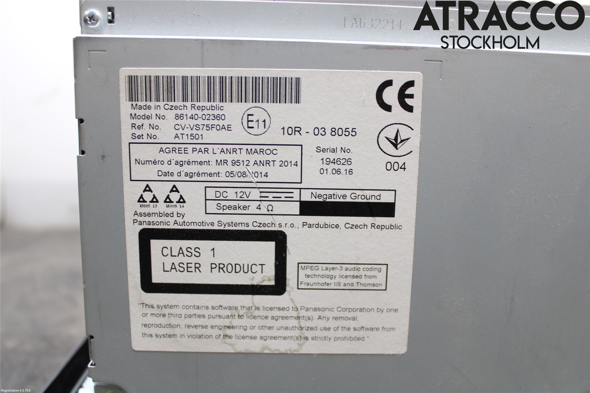 Toyota AURIS 13-19 Stereo Radio Med Cd
