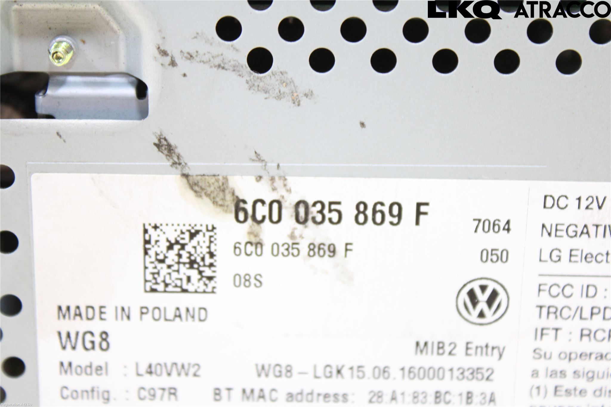 Volkswagen VW POLO 10-17 Stereo Radio Med Cd
