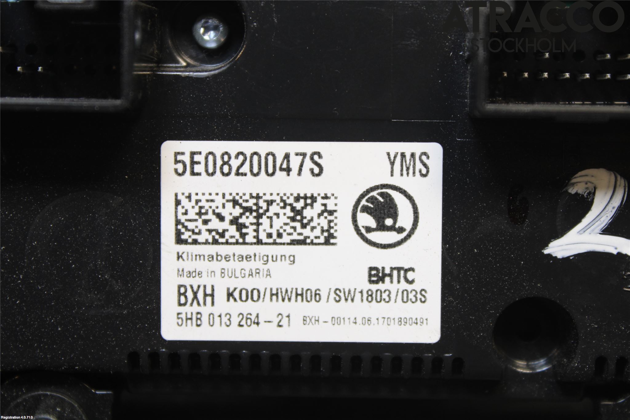Skoda OCTAVIA (5E) 13-20 Varme Ac Betjening-Display
