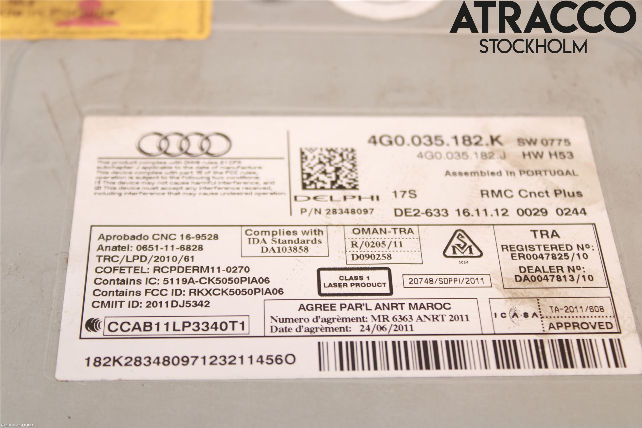 Audi A6/S6 4G 11-18 Stereo Radio Med Cd