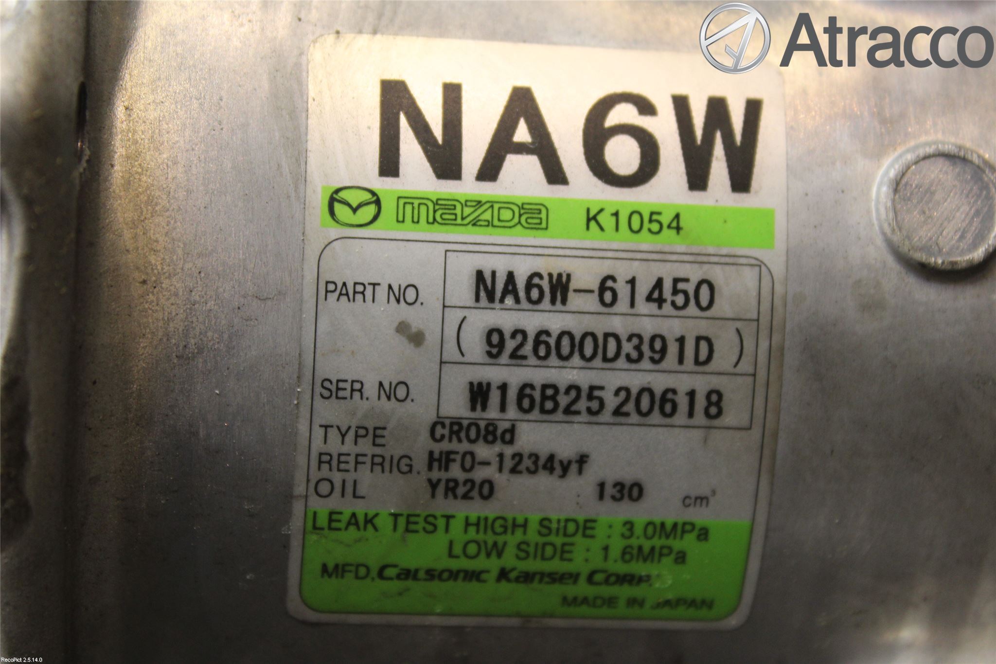 Mazda MX-5 IV (ND/ND2/ND3) MIATA 15- Varme Ac Kompressor