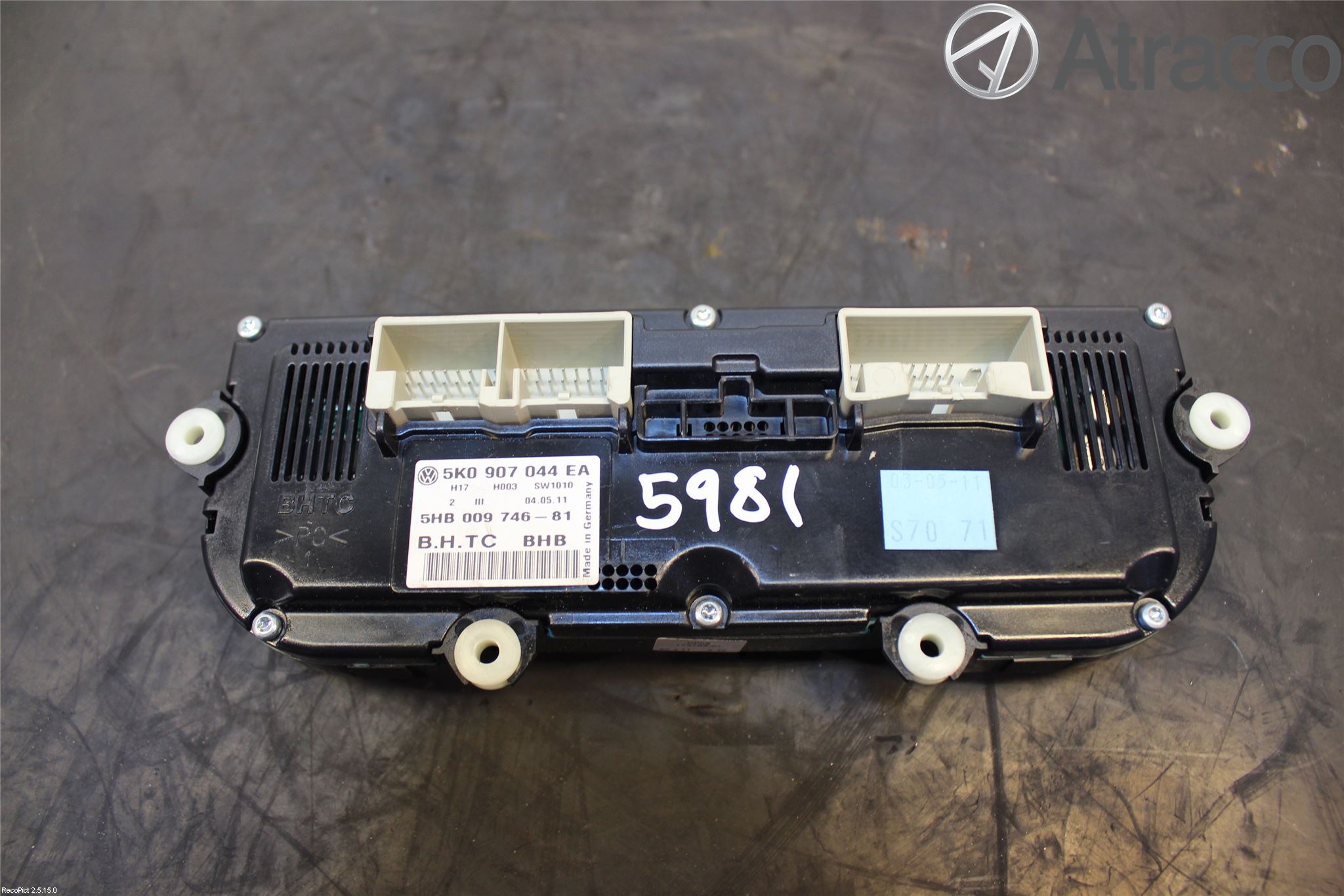 Volkswagen VW PASSAT 11-14 Varme Ac Betjening-Display