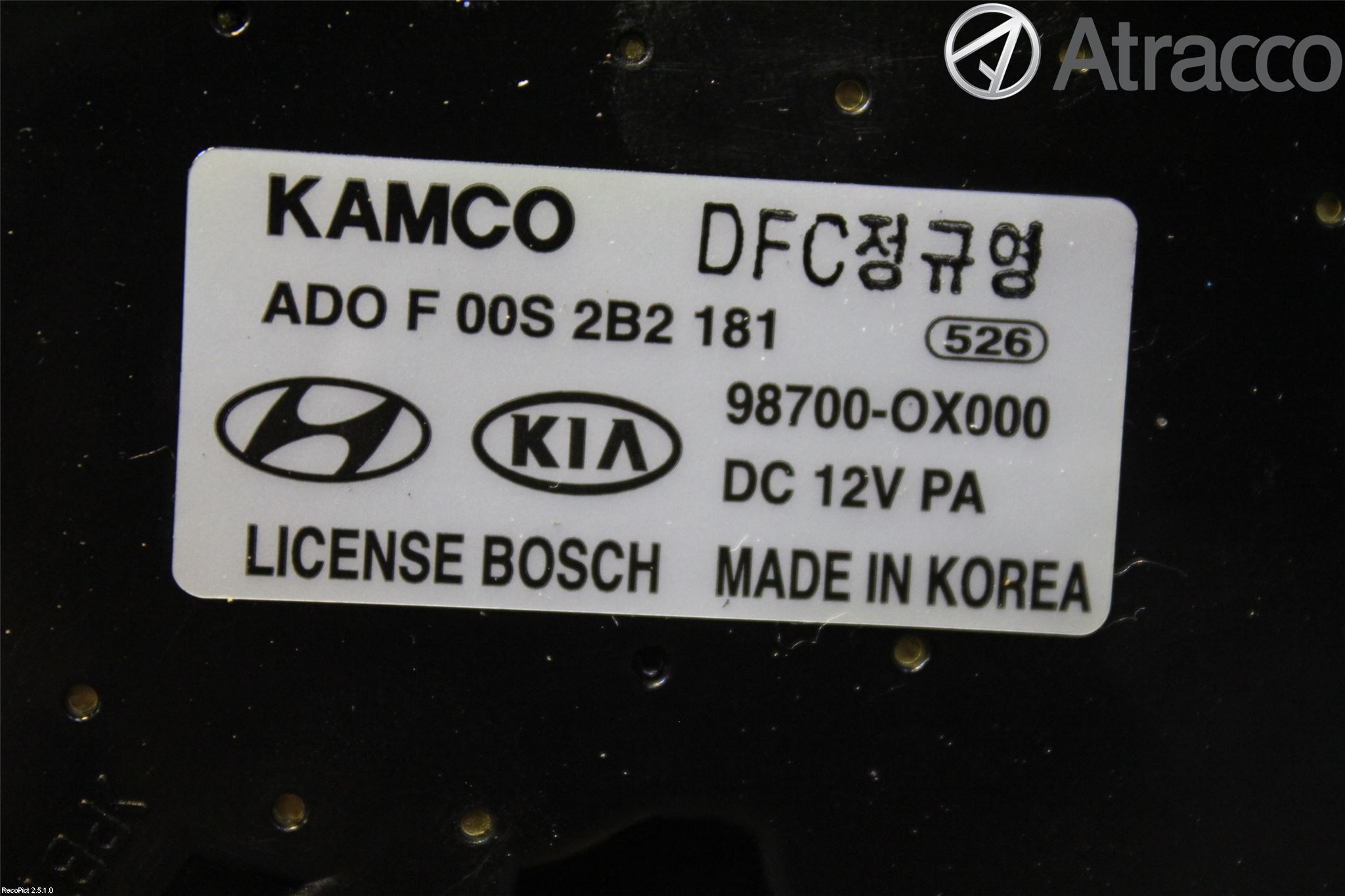 Hyundai i10 PA 08-13 Viskermotor Bakluke