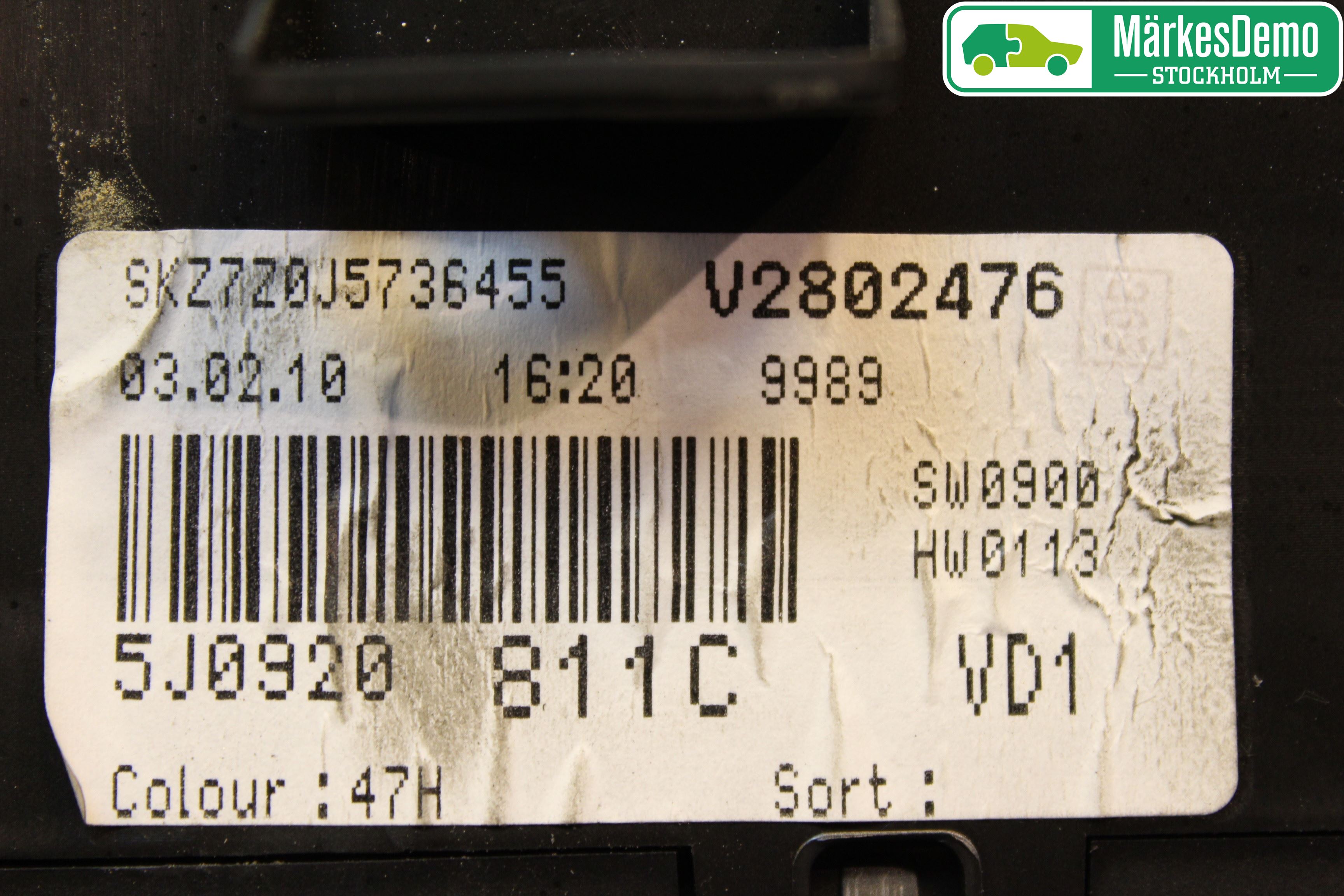Skoda FABIA 07-14 Instr Kombinert