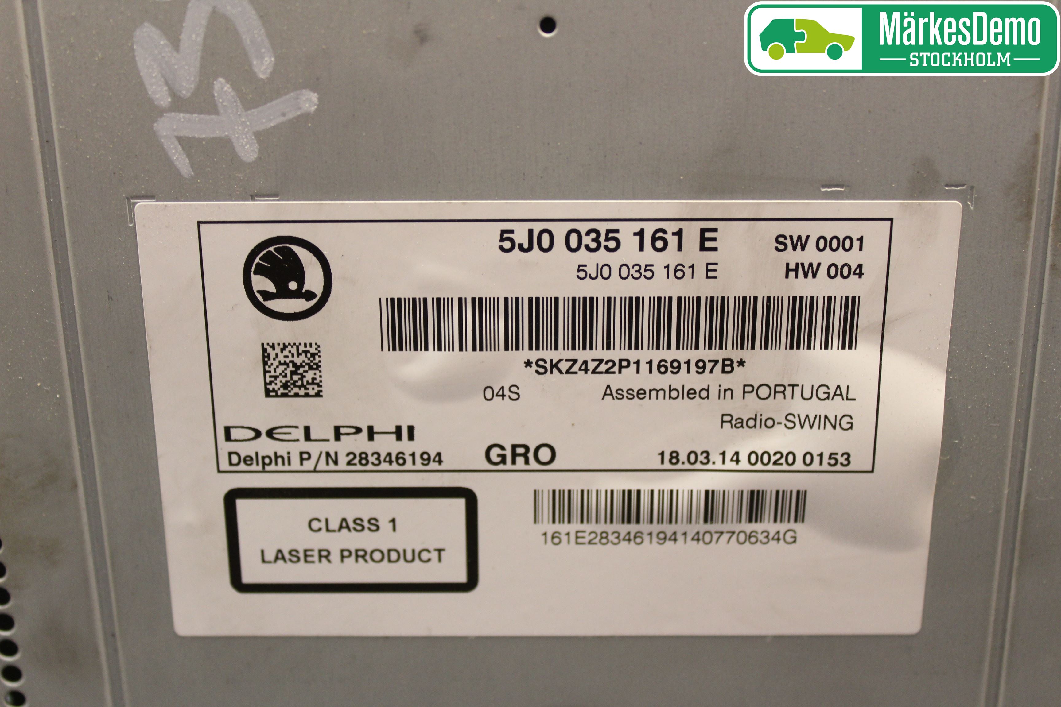 Skoda RAPID Stereo Radio Med Cd