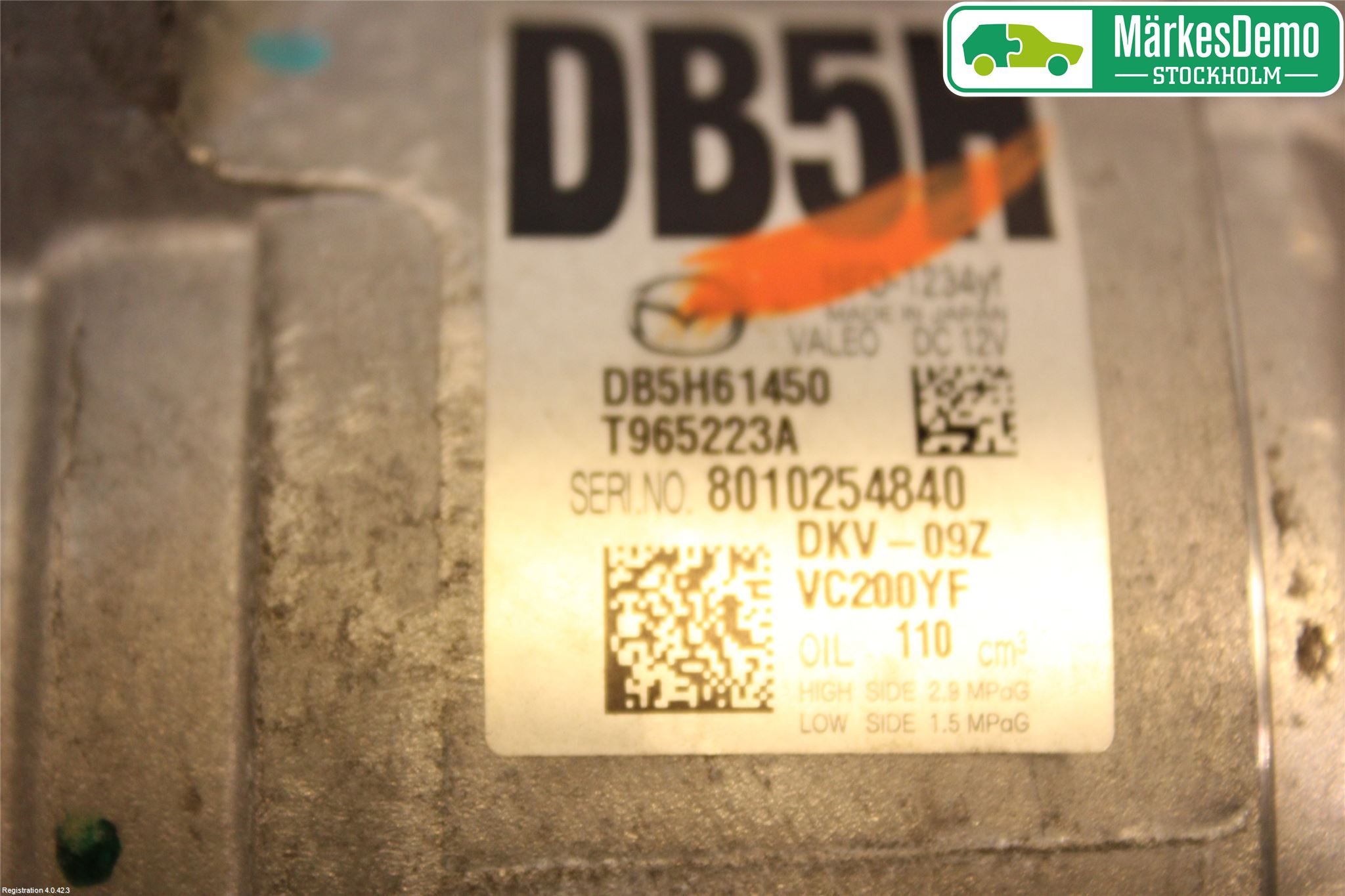 Mazda 2 (DJ) 15-22 Varme Ac Kompressor