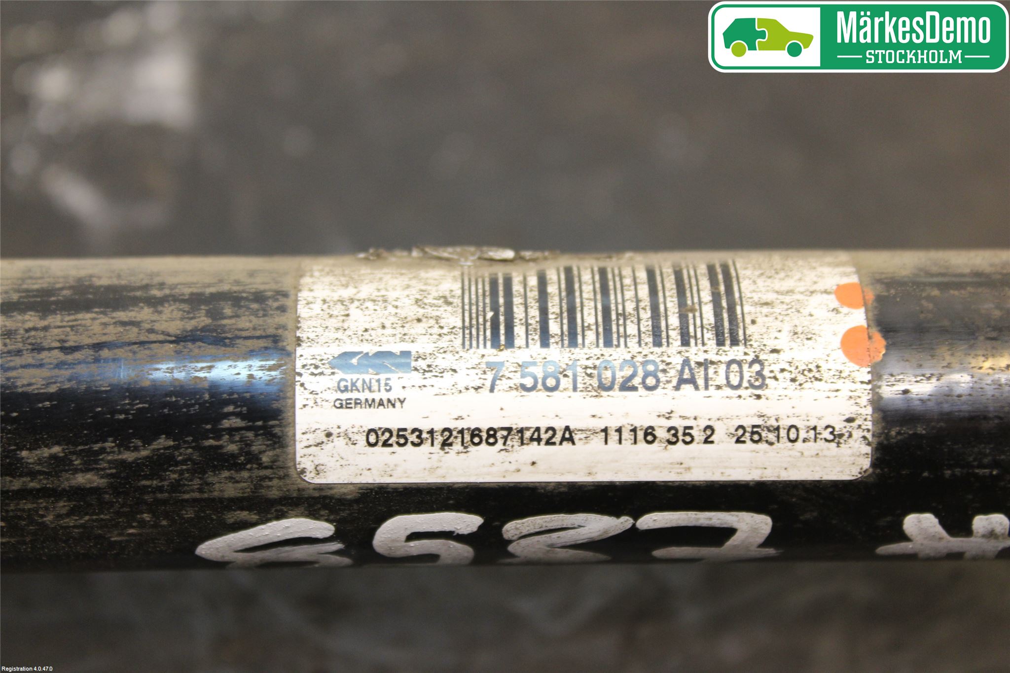 BMW 5 F10/F11/F18 09-17 Drivaksel Bak Kompl Høyre