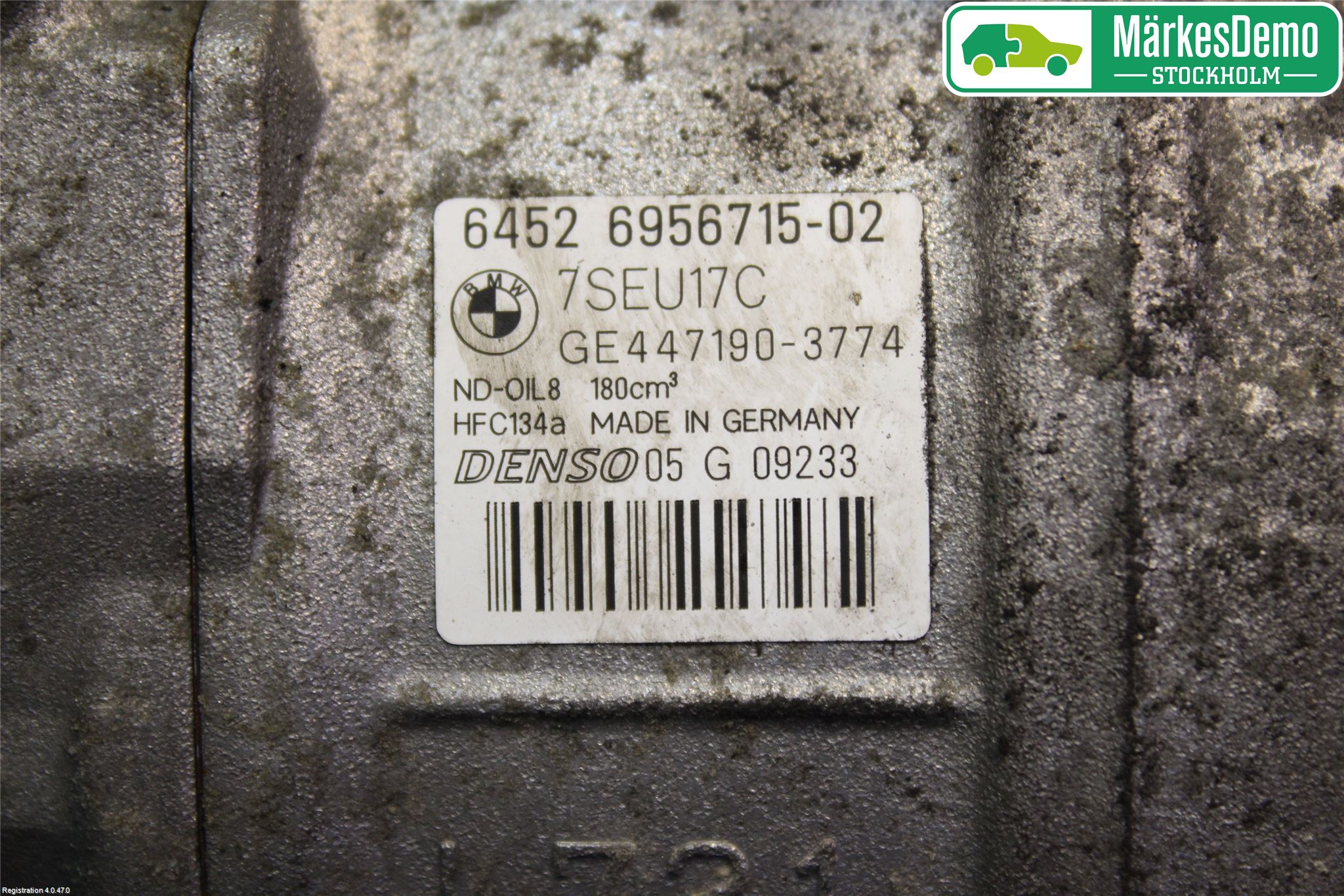 BMW 5 E60/61 Sed/Tou 02-10 Varme Ac Kompressor