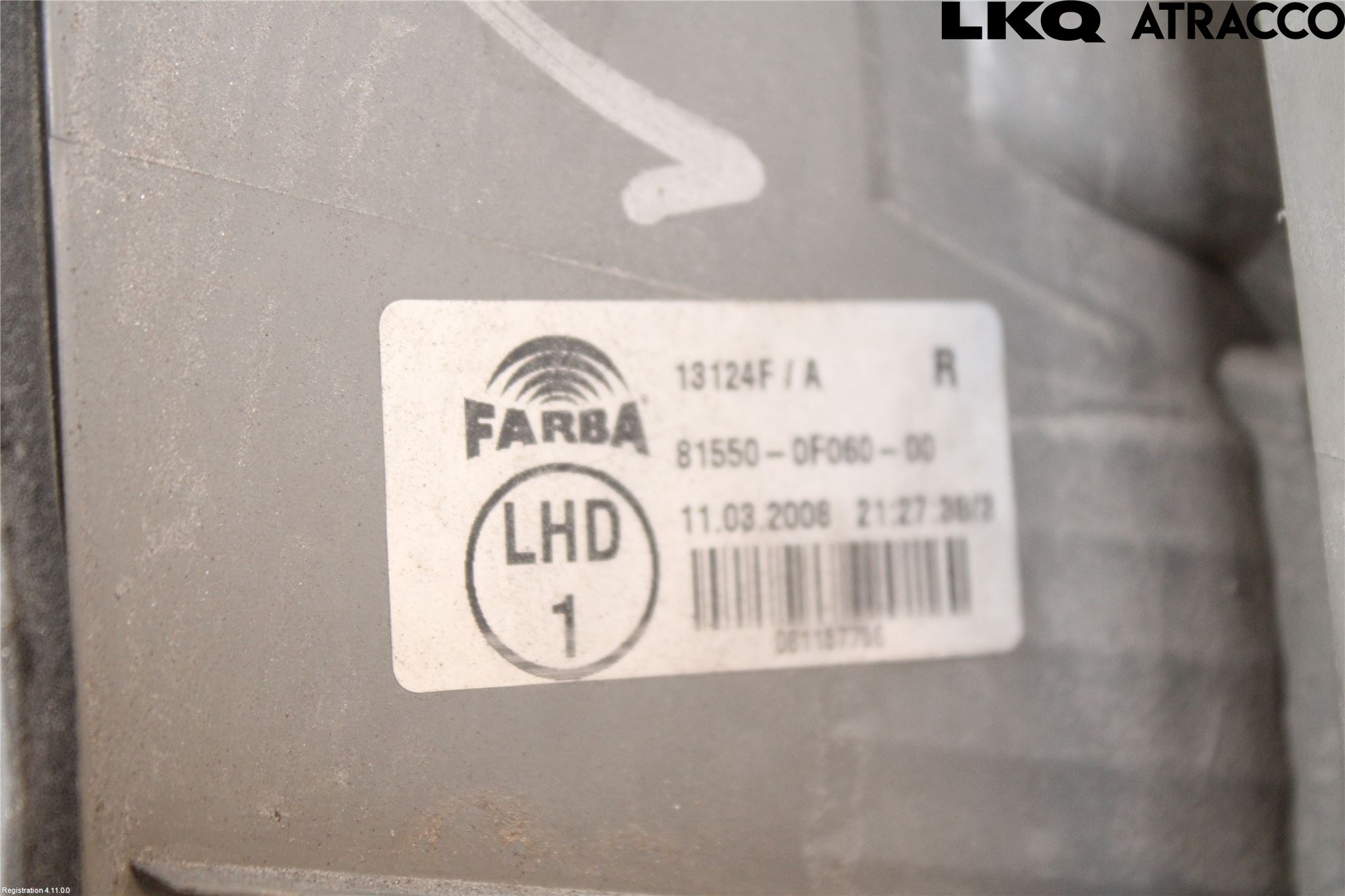 Toyota COROLLA VERSO 08-09 Baklykt Høyre