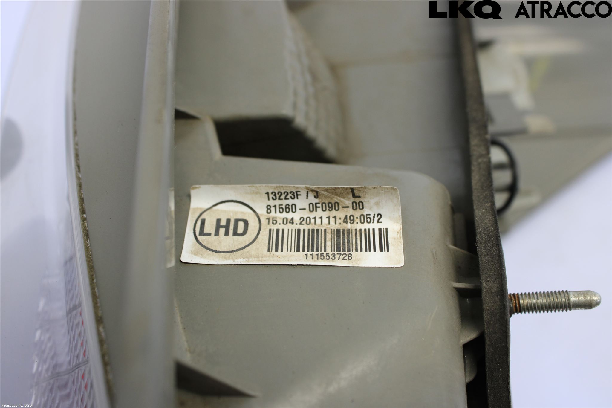 Toyota VERSO 09-18 Baklykt Venstre
