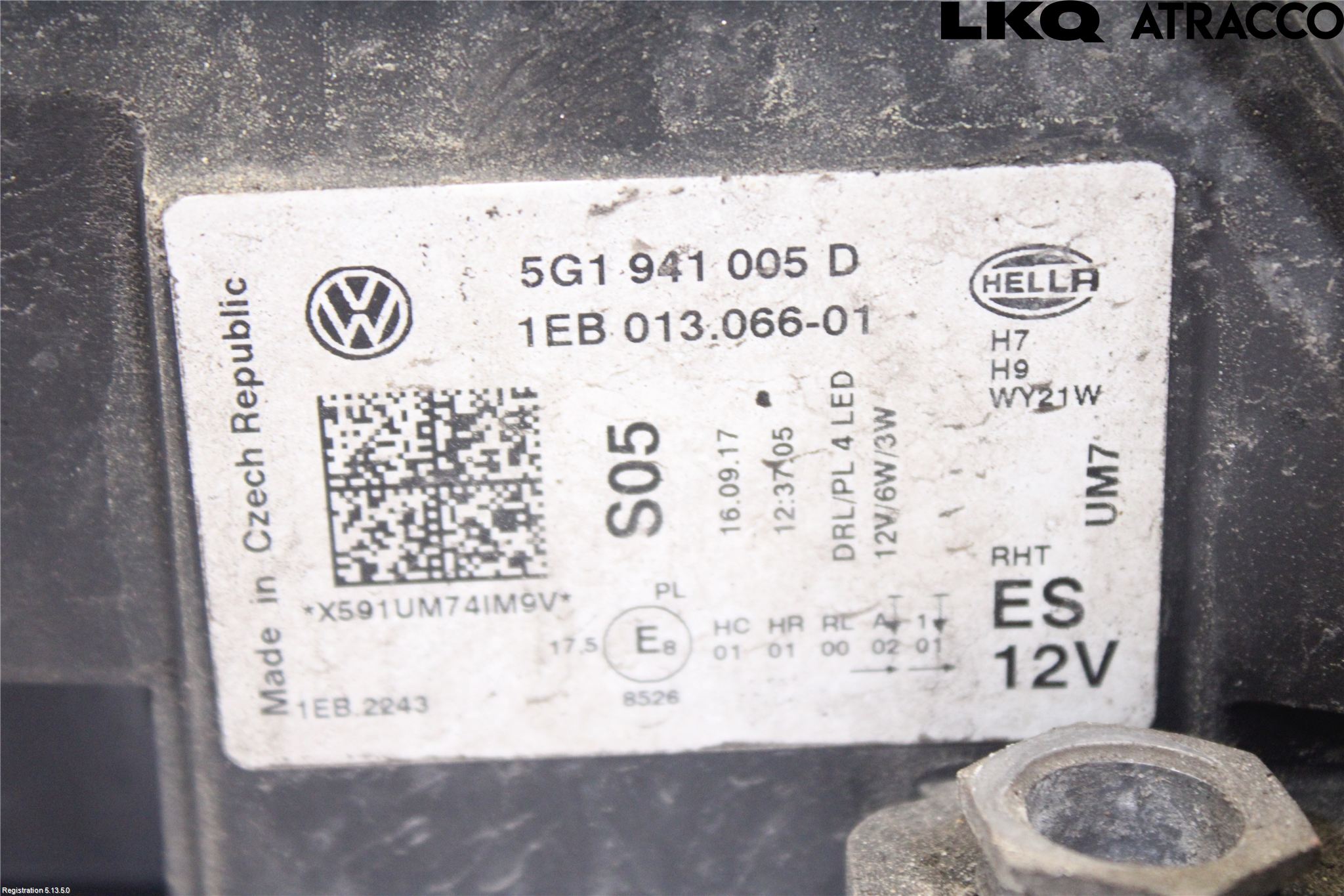 Volkswagen VW GOLF / E-GOLF VII 13-20 Frontlykt Venstre