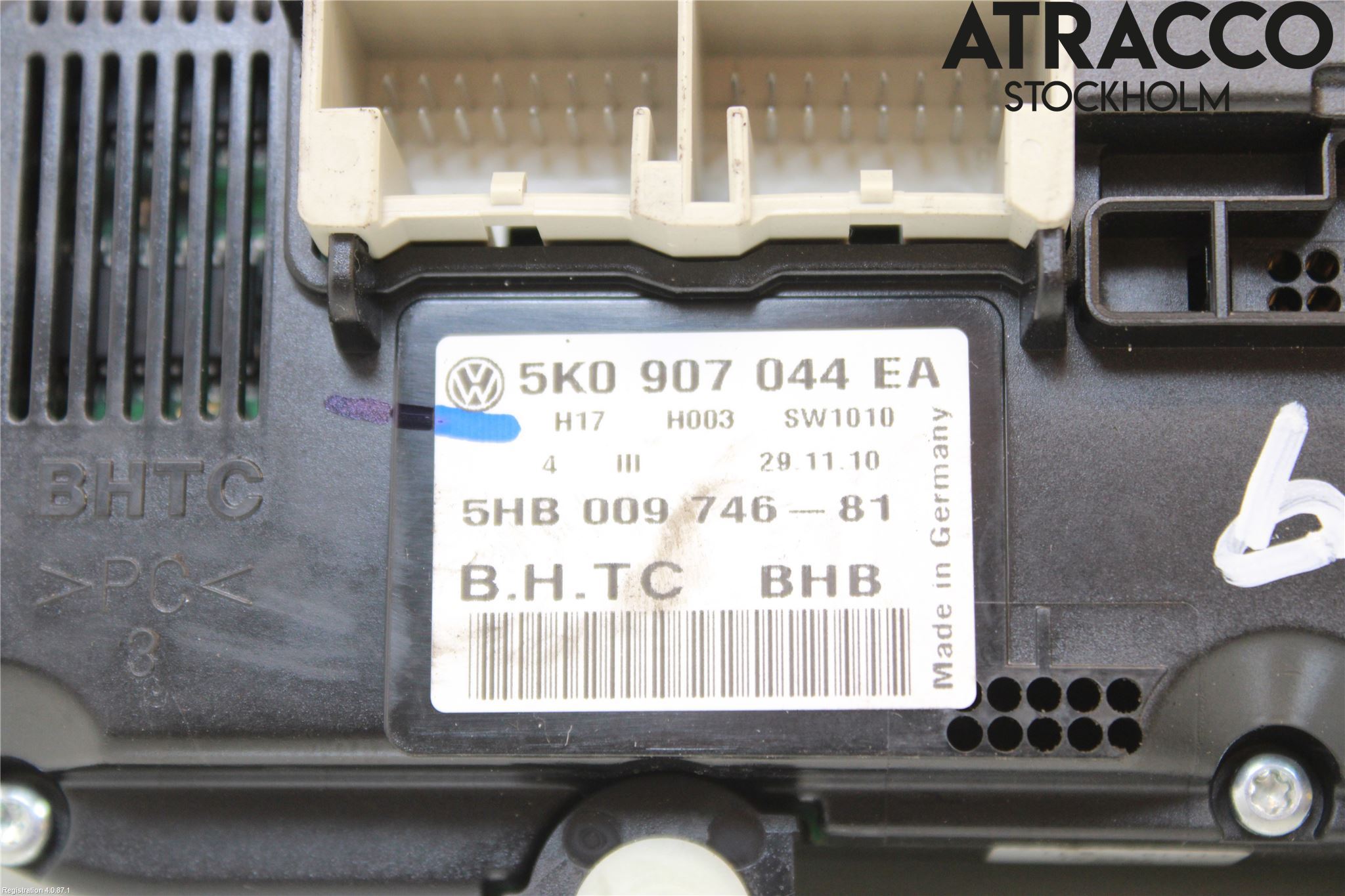 Volkswagen VW GOLF VI 09-13 Varme Ac Betjening-Display