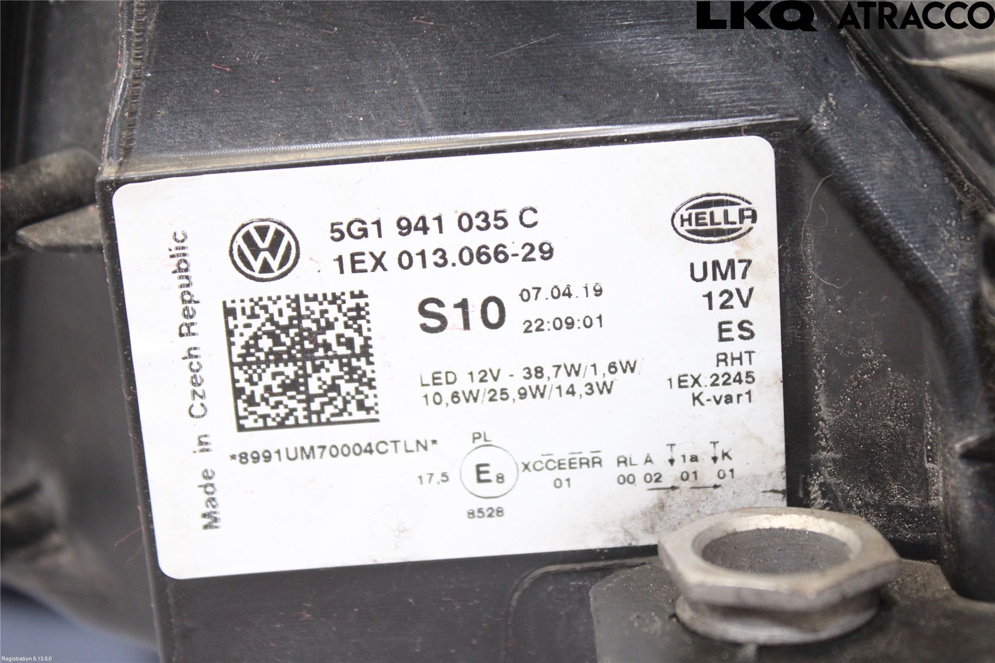 Volkswagen VW GOLF / E-GOLF VII 13-20 Frontlykt Venstre