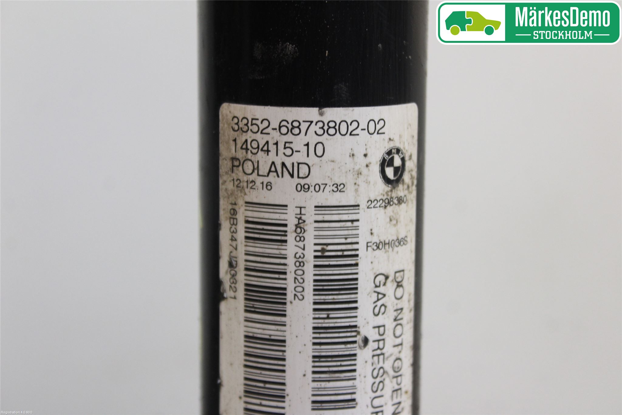 BMW 3 F30/F31/F80 12-19 Støtdemper Bak