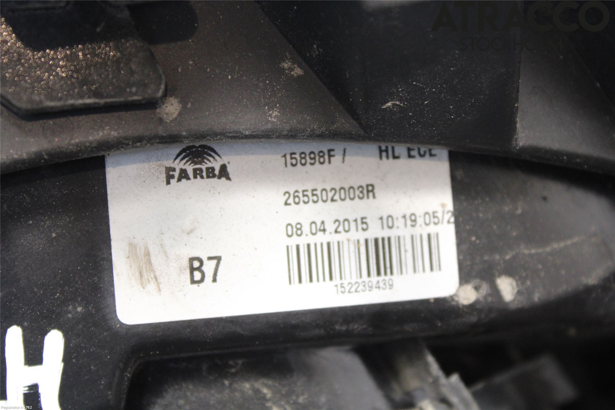 Smart FORTWO III 15-24 Baklykt Høyre