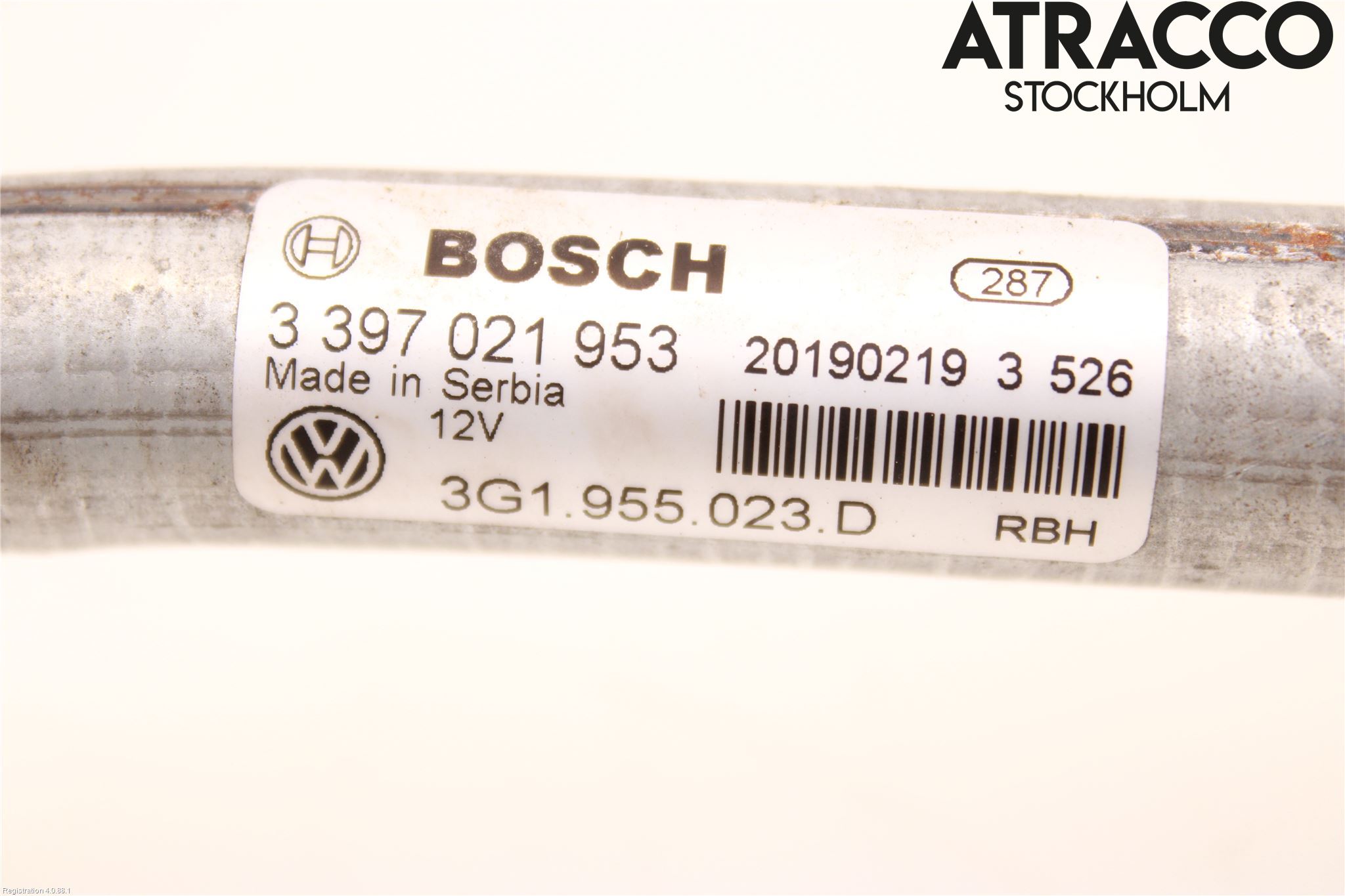 Volkswagen VW PASSAT 15-19 Viskeroverføring Frontrute