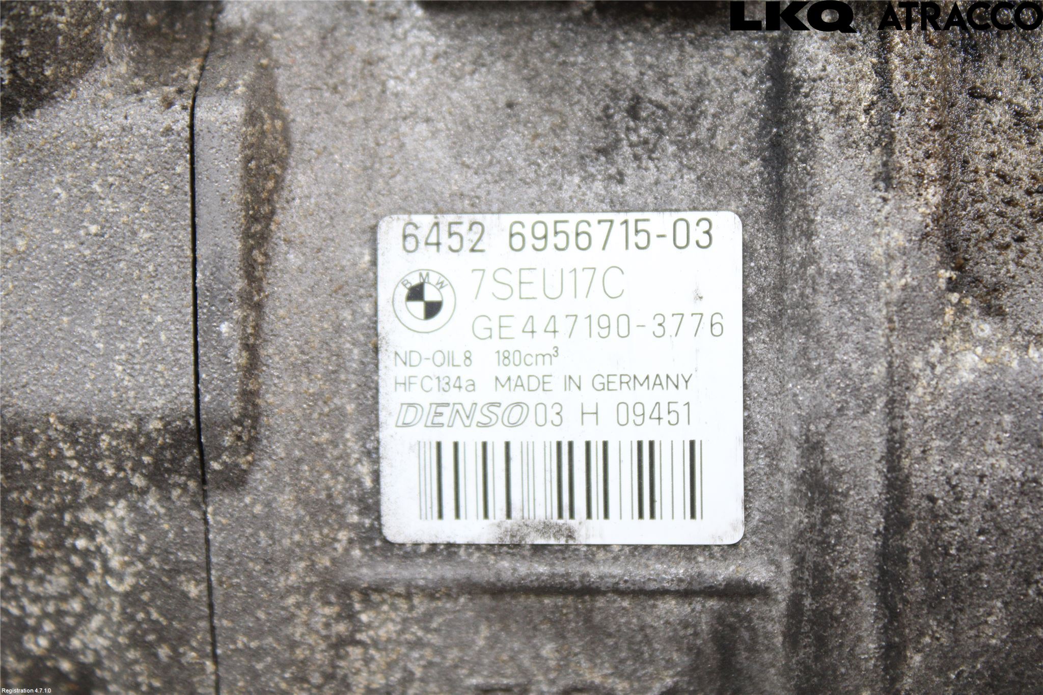 BMW 5 E60/61 Sed/Tou 02-10 Varme Ac Kompressor