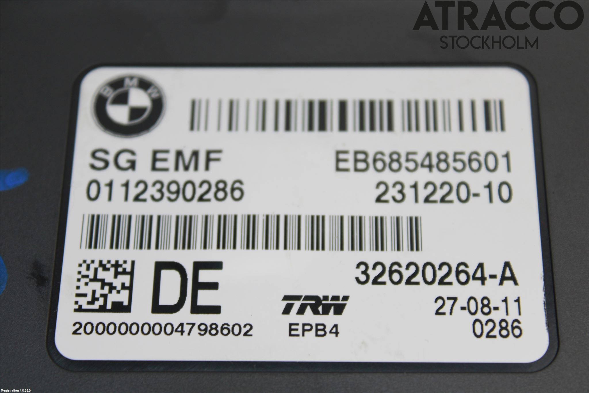 BMW 5 F10/F11/F18 09-17 Styreenhet Parkbrems