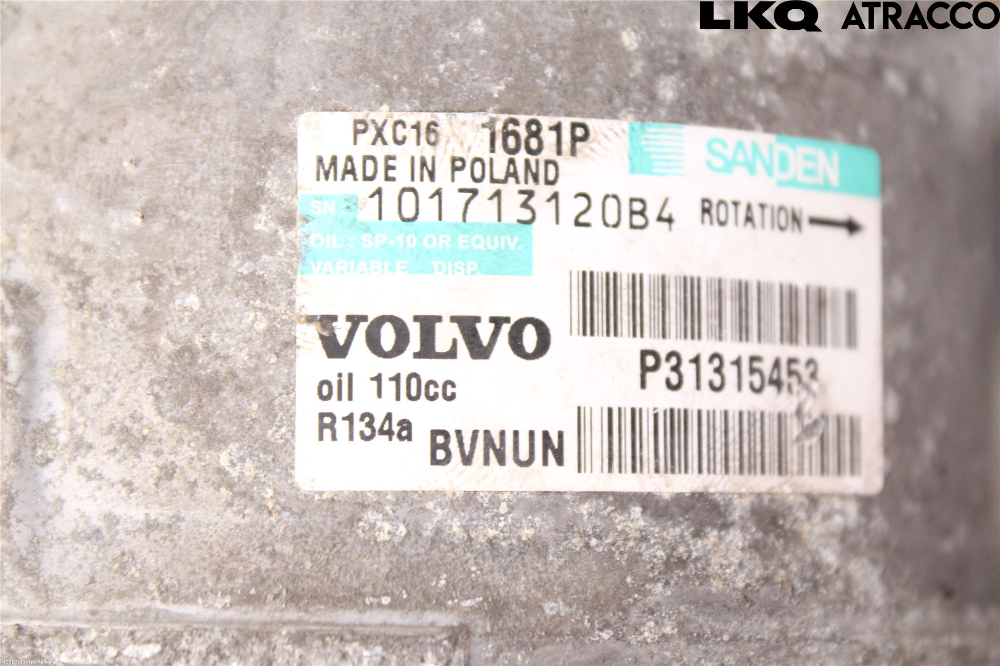 Volvo S60 11-13 Varme Ac Kompressor