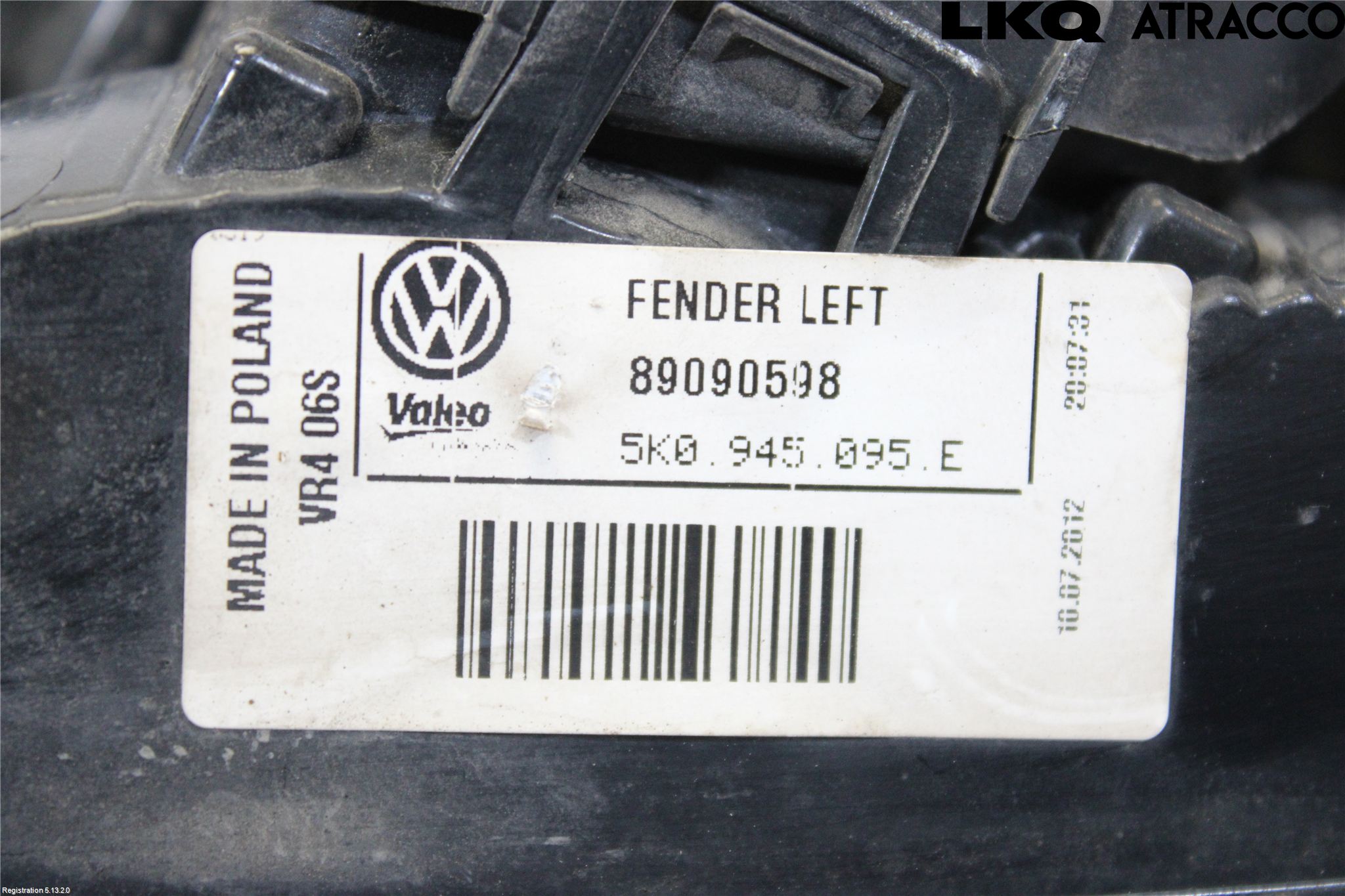 Volkswagen VW GOLF VI 09-13 Baklykt Venstre