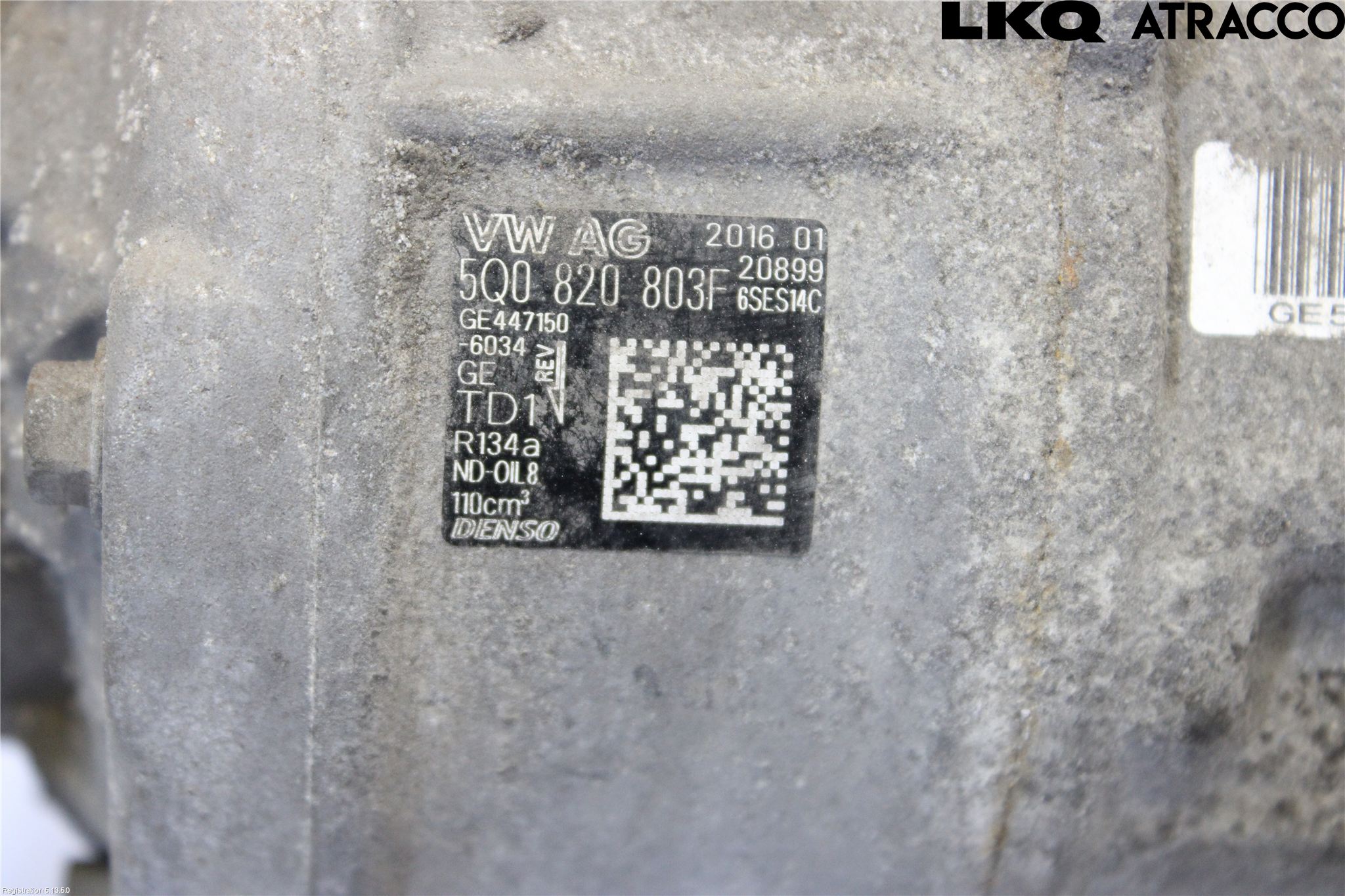 Volkswagen VW GOLF / E-GOLF VII 13-20 Varme Ac Kompressor