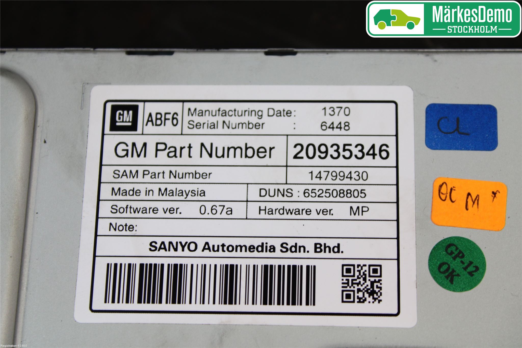 Opel INSIGNIA 09-16 Stereo Radio Med Cd