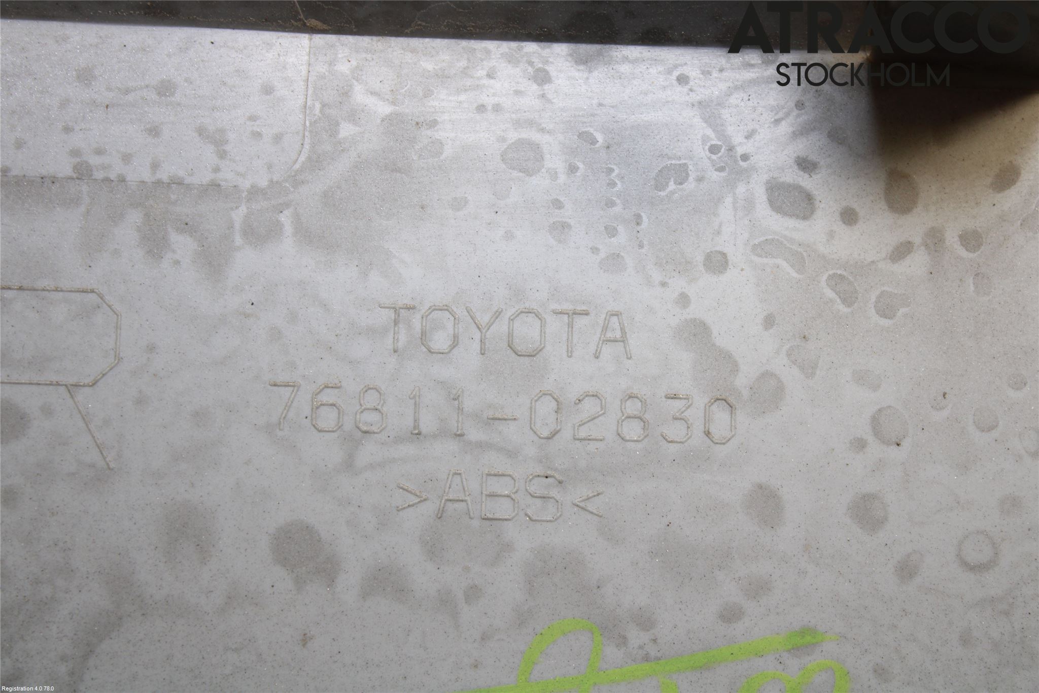 Toyota AURIS 13-19 Refleksplate - Skiltplate