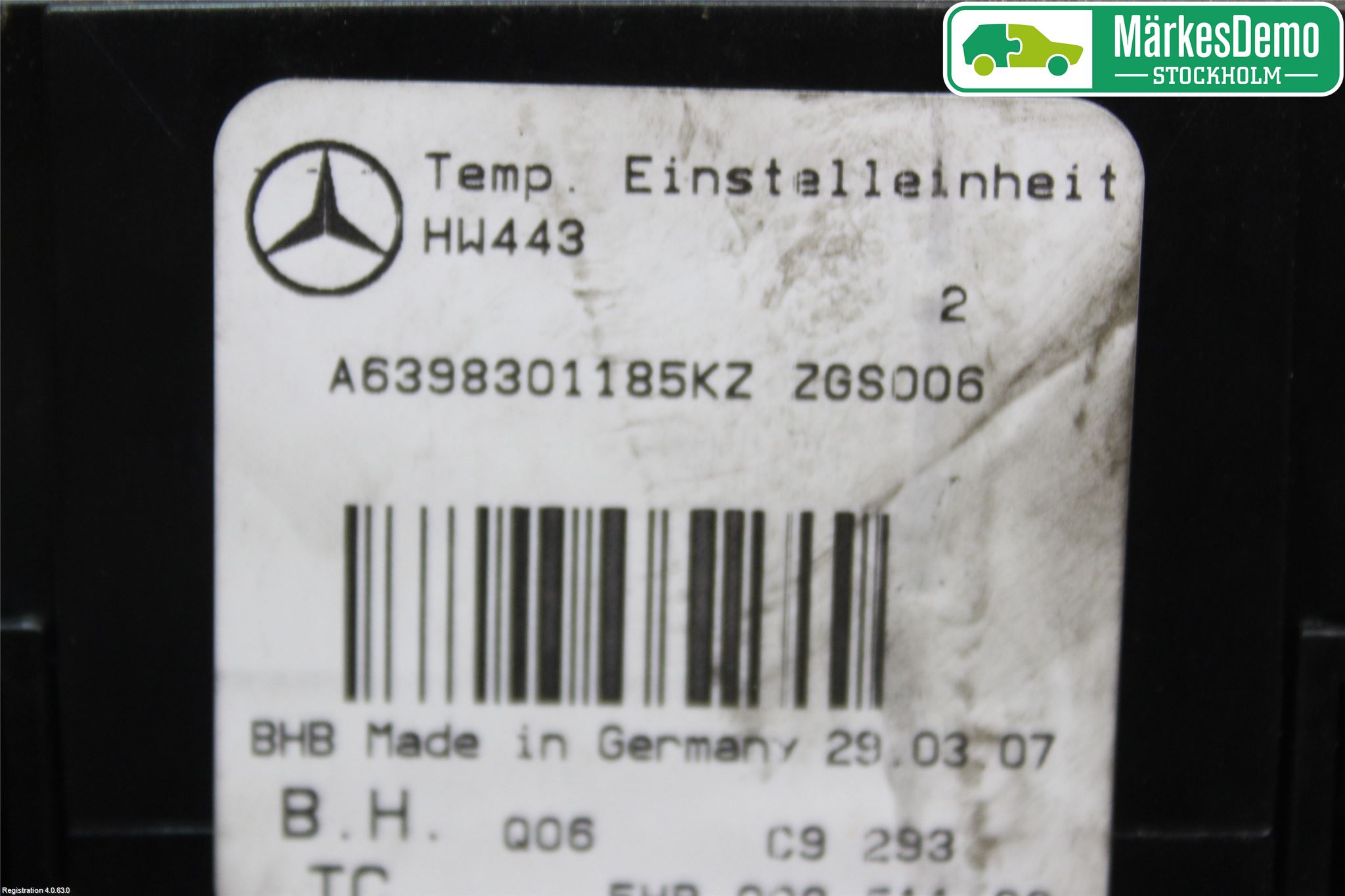 Mercedes-Benz MB VITO/VIANO (W639) 04-14 Varmeapparat Panel(Regulering)