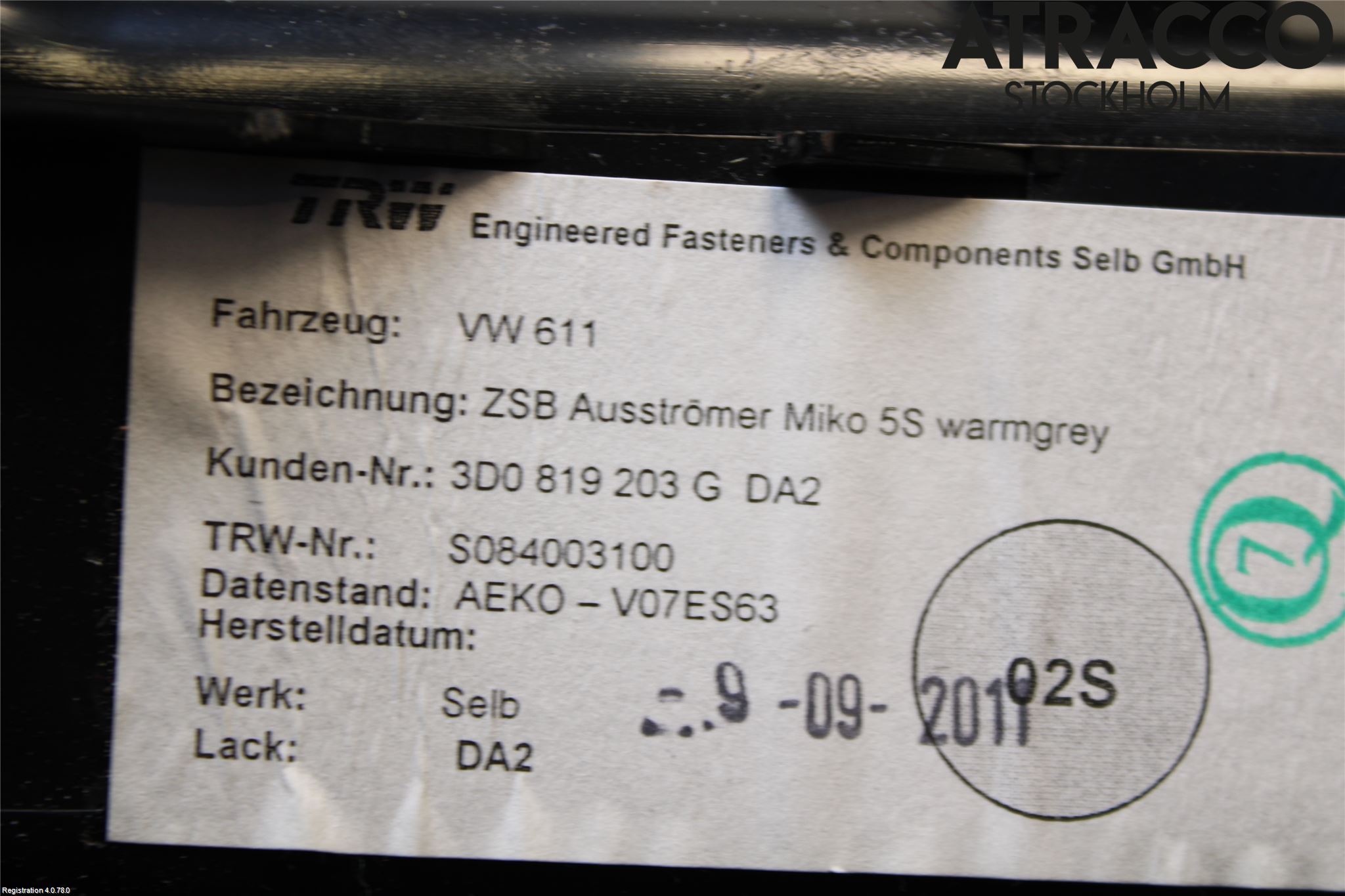 Volkswagen VW PHAETON Dashbord Kanal - Dyse