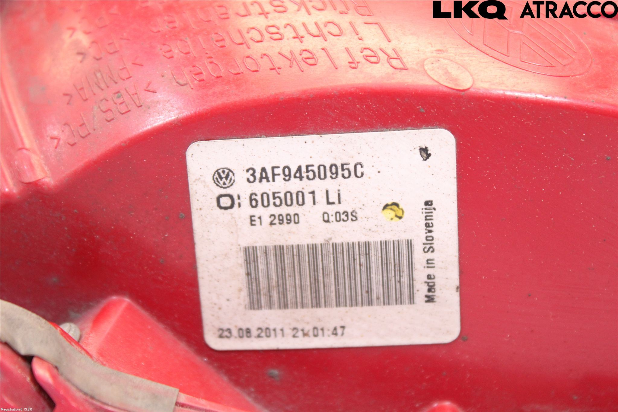 Volkswagen VW PASSAT 05-11 Baklykt Høyre