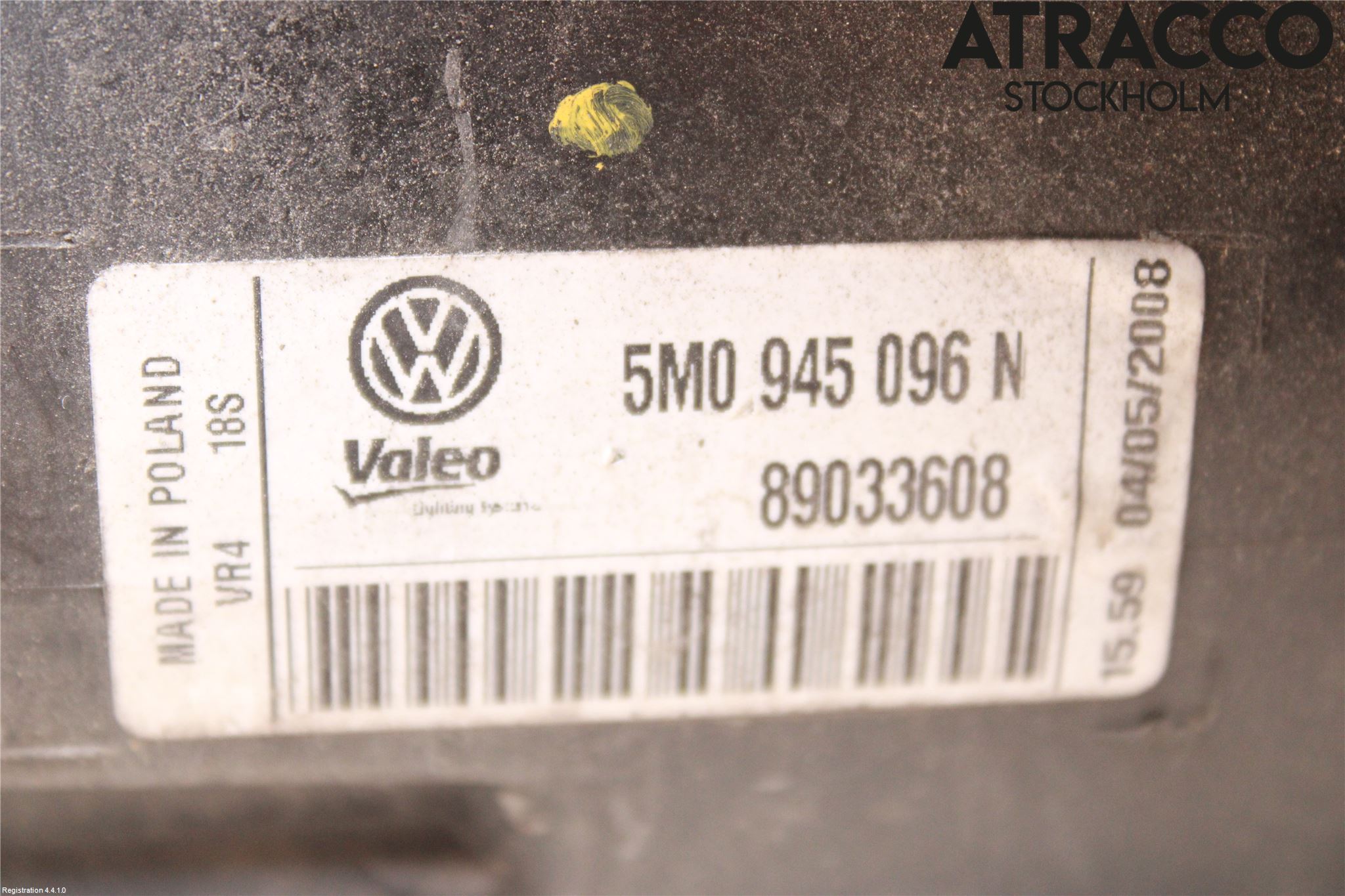 Volkswagen VW GOLF PLUS/CROSS GOLF 04-14 Baklykt Høyre