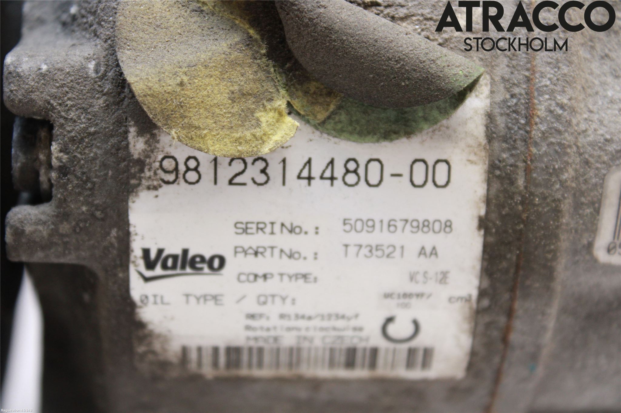 Citroen C4 GRAND PICASSO 14-18 Varme Ac Kompressor